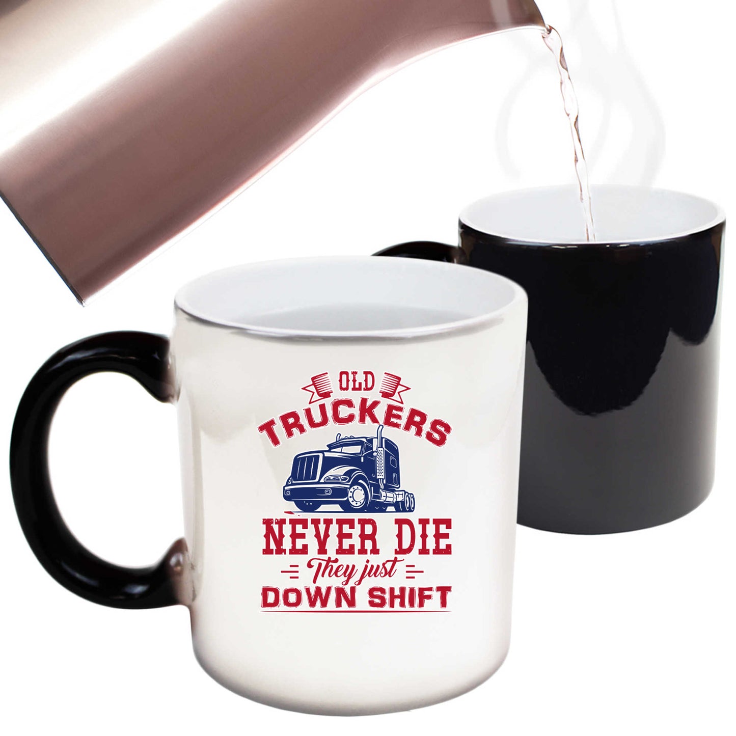 Old Truckers Never Die They Just Down Shift Truck Driver - Funny Colour Changing Mug