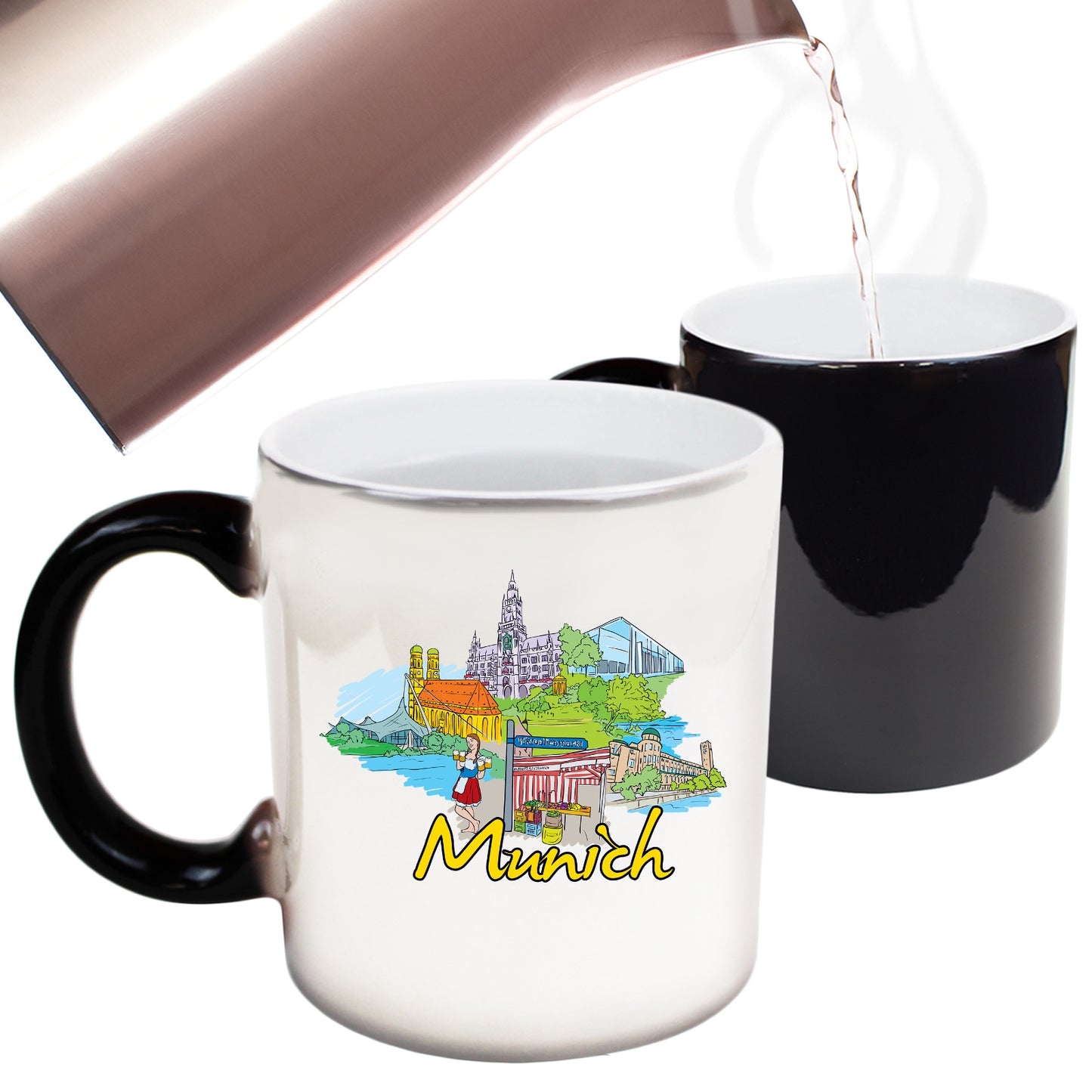 Munich Bavaria Germany Country Flag Destination - Funny Colour Changing Mug