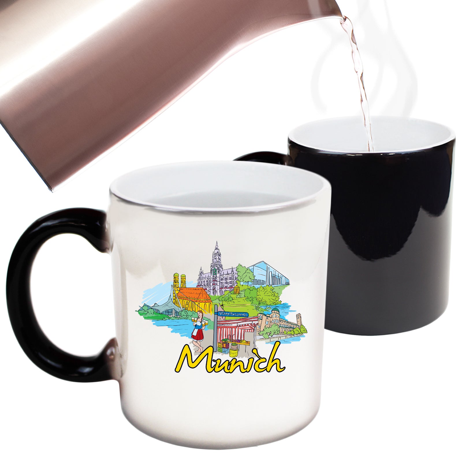 Munich Bavaria Germany Country Flag Destination - Funny Colour Changing Mug