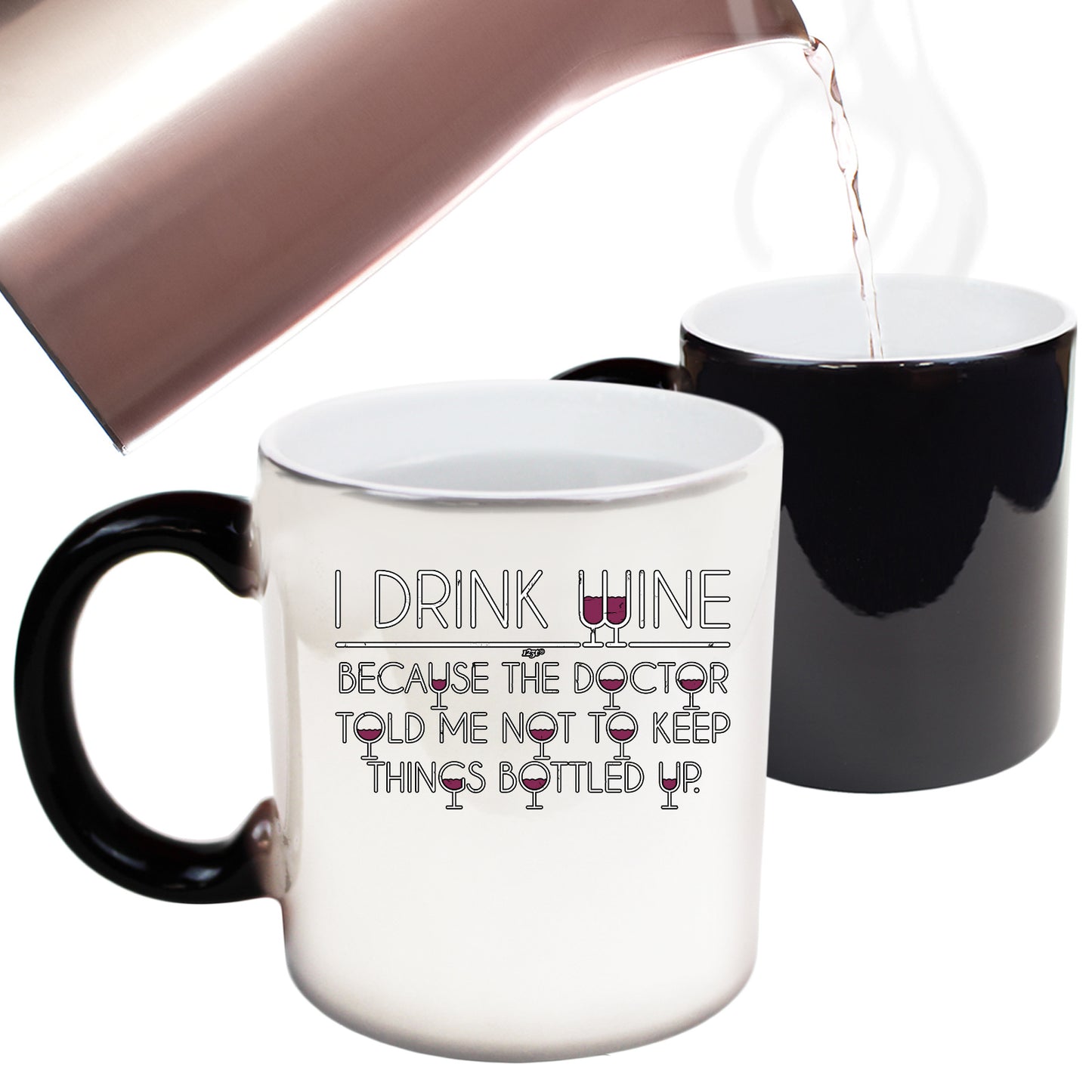 Drink Wine Doctor Bottled Up - Funny Colour Changing Mug