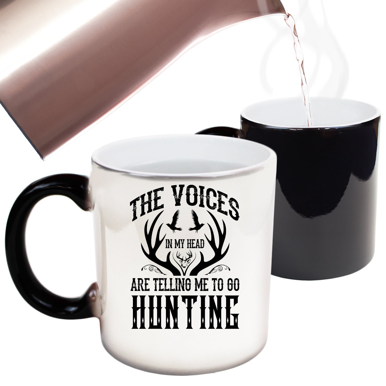 The Voices Telling Me To Go Hunting Hunt - Funny Colour Changing Mug