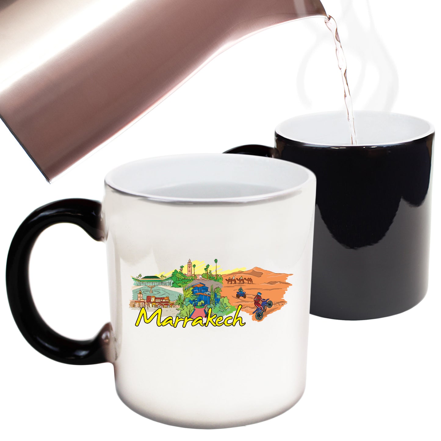 Marrakech Morocco Country Flag Destination - Funny Colour Changing Mug