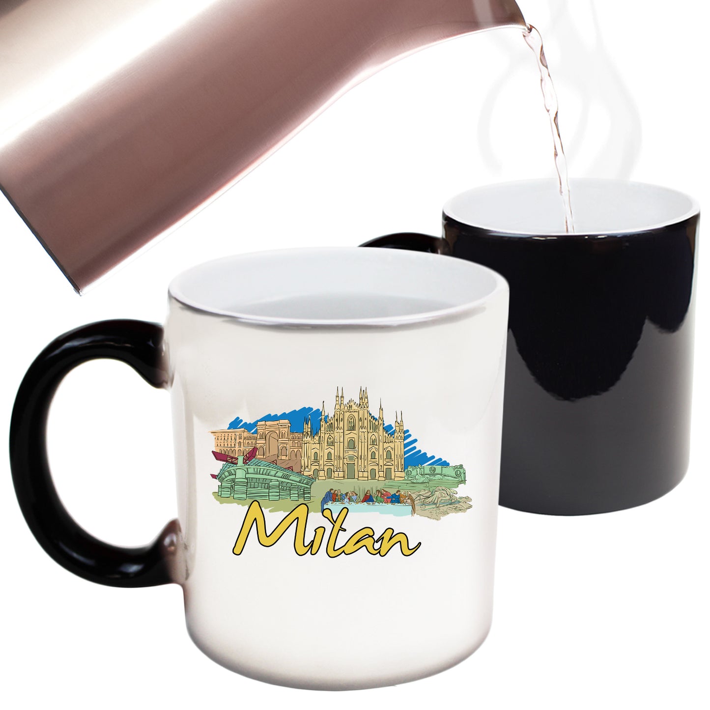 Milan Italy Country Flag Destination - Funny Colour Changing Mug