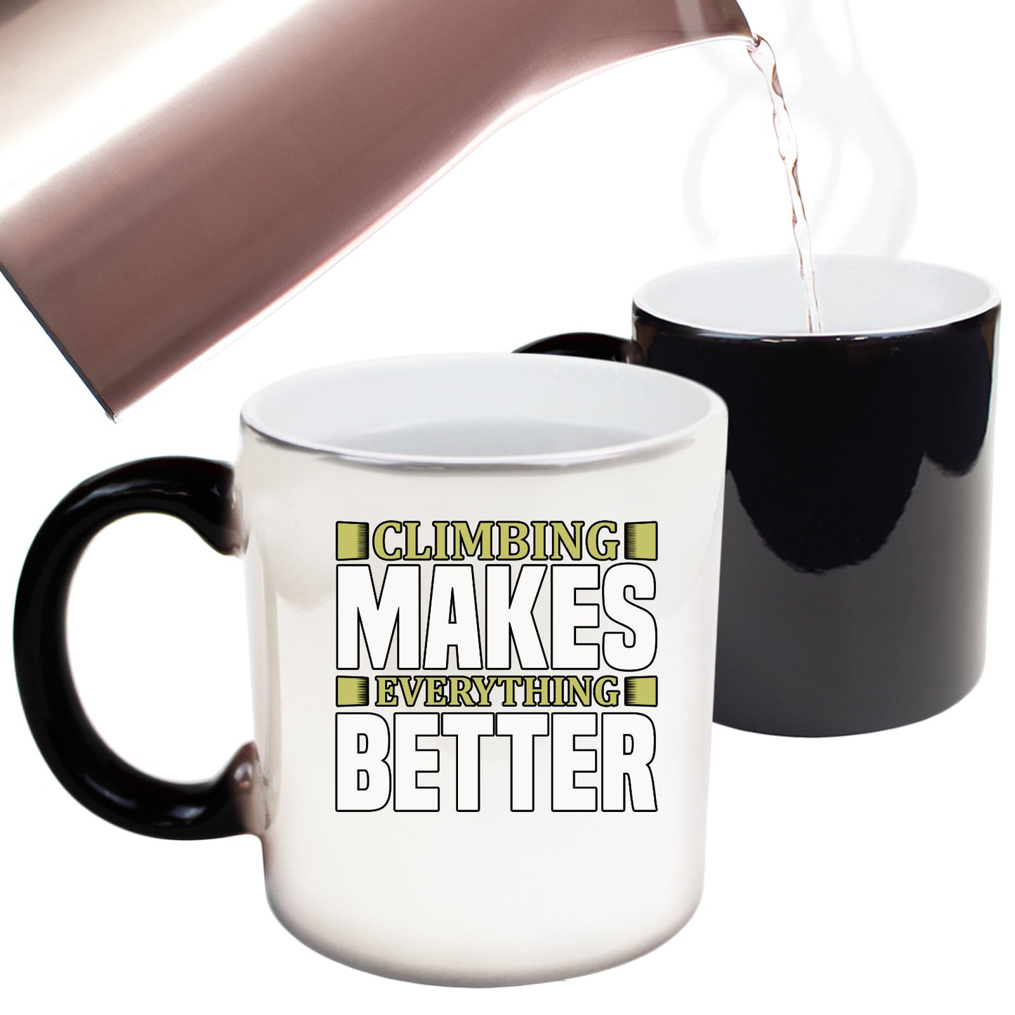 Climbing Makes Everything Better Rock - Funny Colour Changing Mug