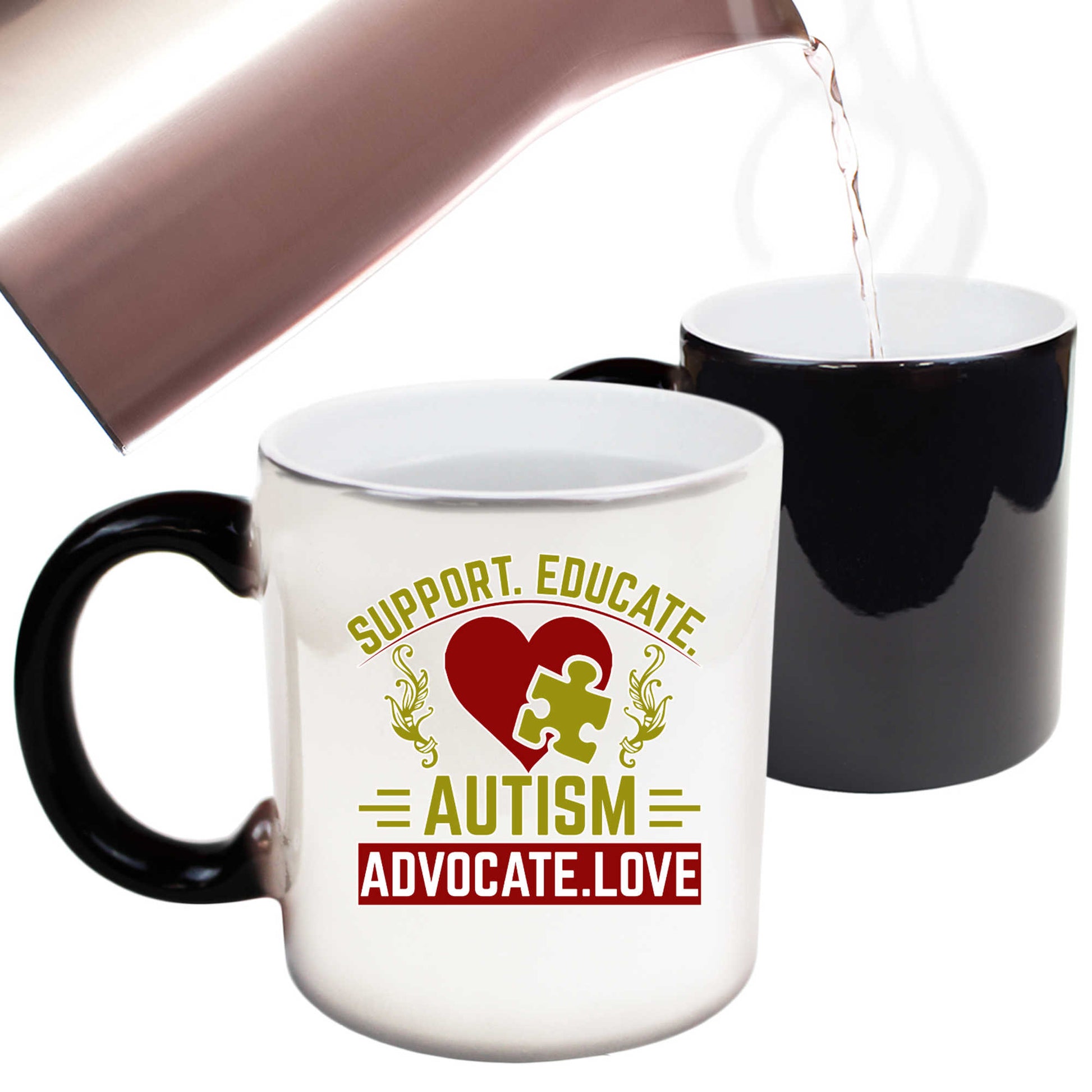 Support Educate Autism Advocate Love - Funny Colour Changing Mug