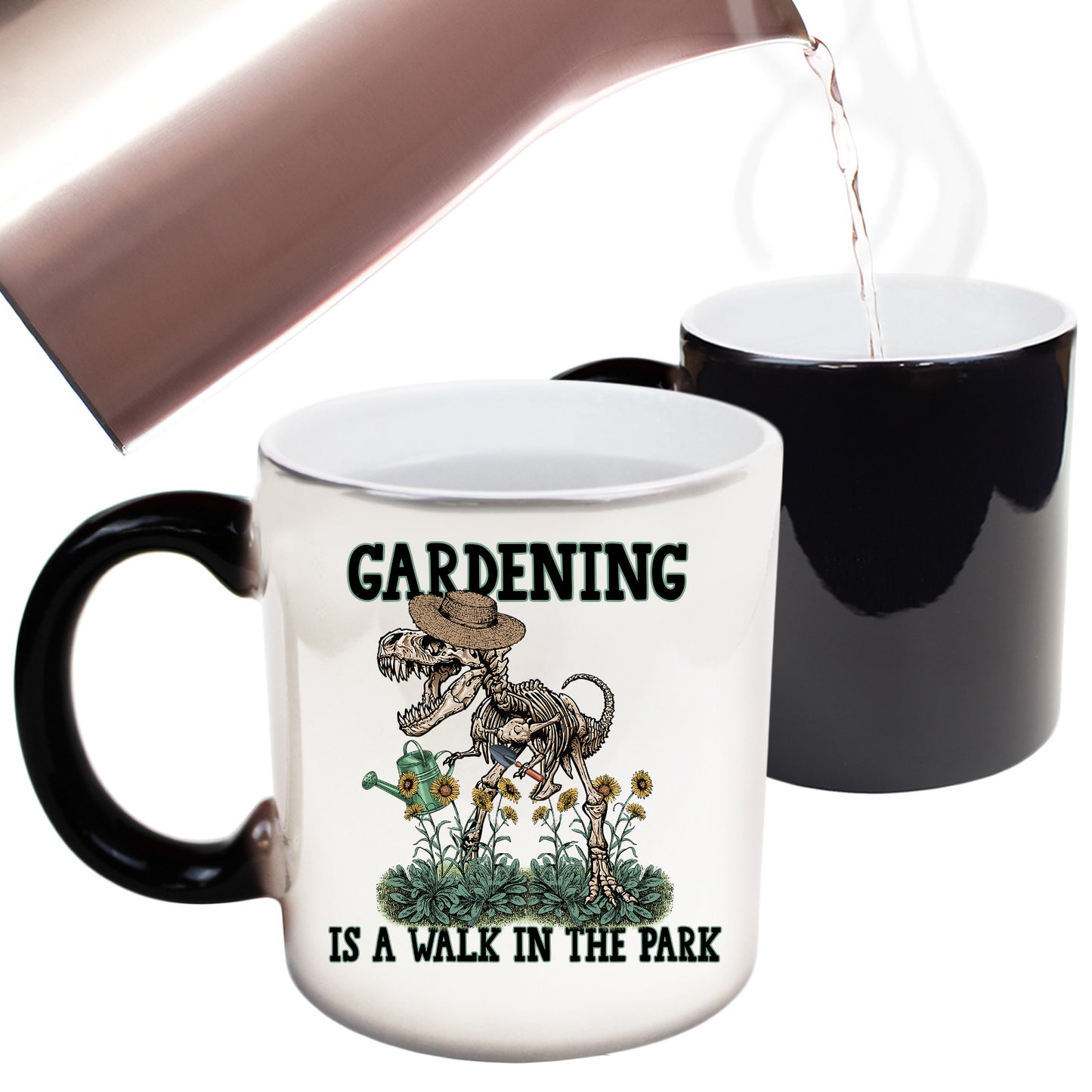 Gardening Is A Walk In The Park Dinosaur - Funny Colour Changing Mug