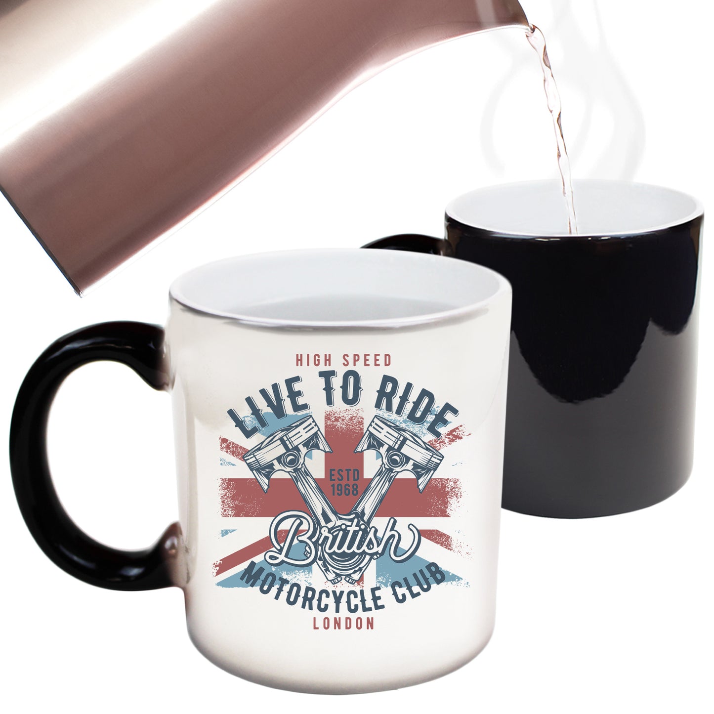 Live To Ride British Motorcycle Club Motorbike - Funny Colour Changing Mug