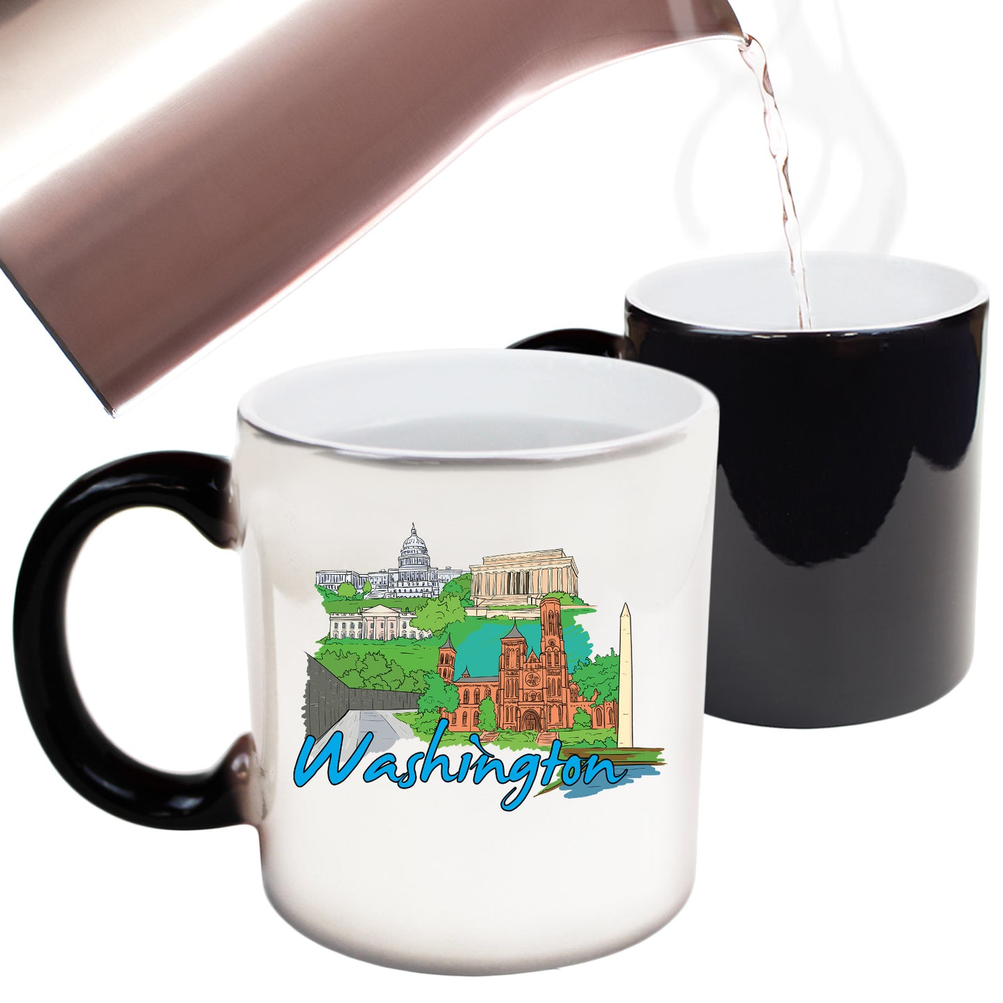 Washington Dc Usa Country Flag Destination - Funny Colour Changing Mug