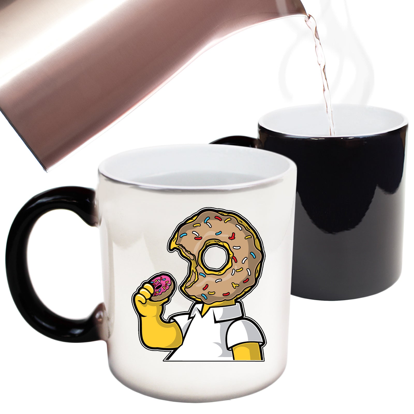 Donut Head Doughnuts Cartoon - Funny Colour Changing Mug