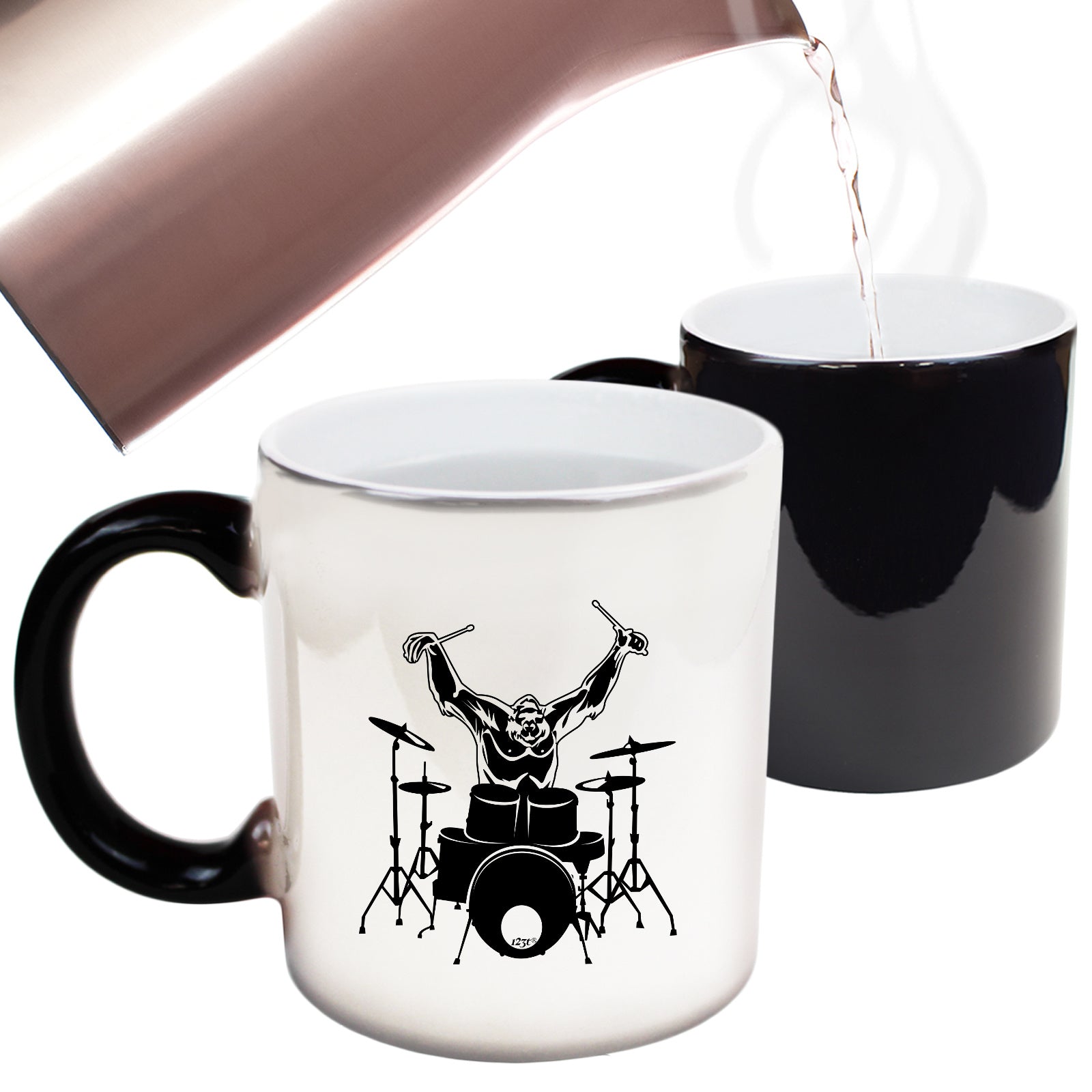 Gorilla Drummer Drums Music - Funny Colour Changing Mug