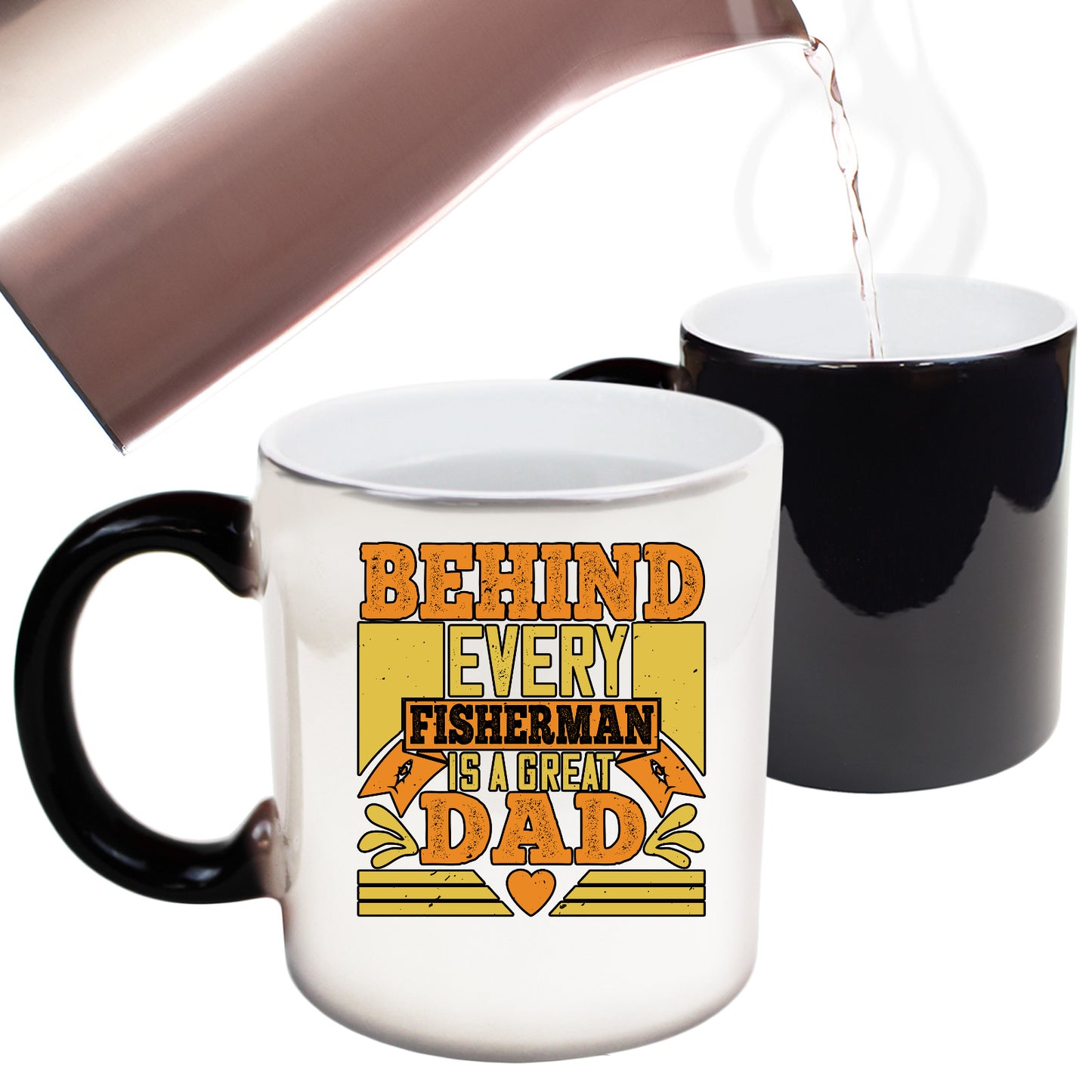 Fishing Behind Every Fisherman Is A Great Dad - Funny Colour Changing Mug