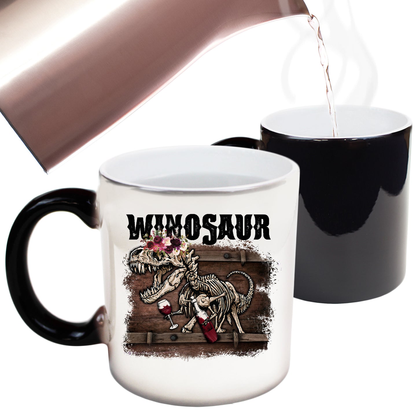 Winosaur Dinosaur Wine Drinking Alcohol - Funny Colour Changing Mug