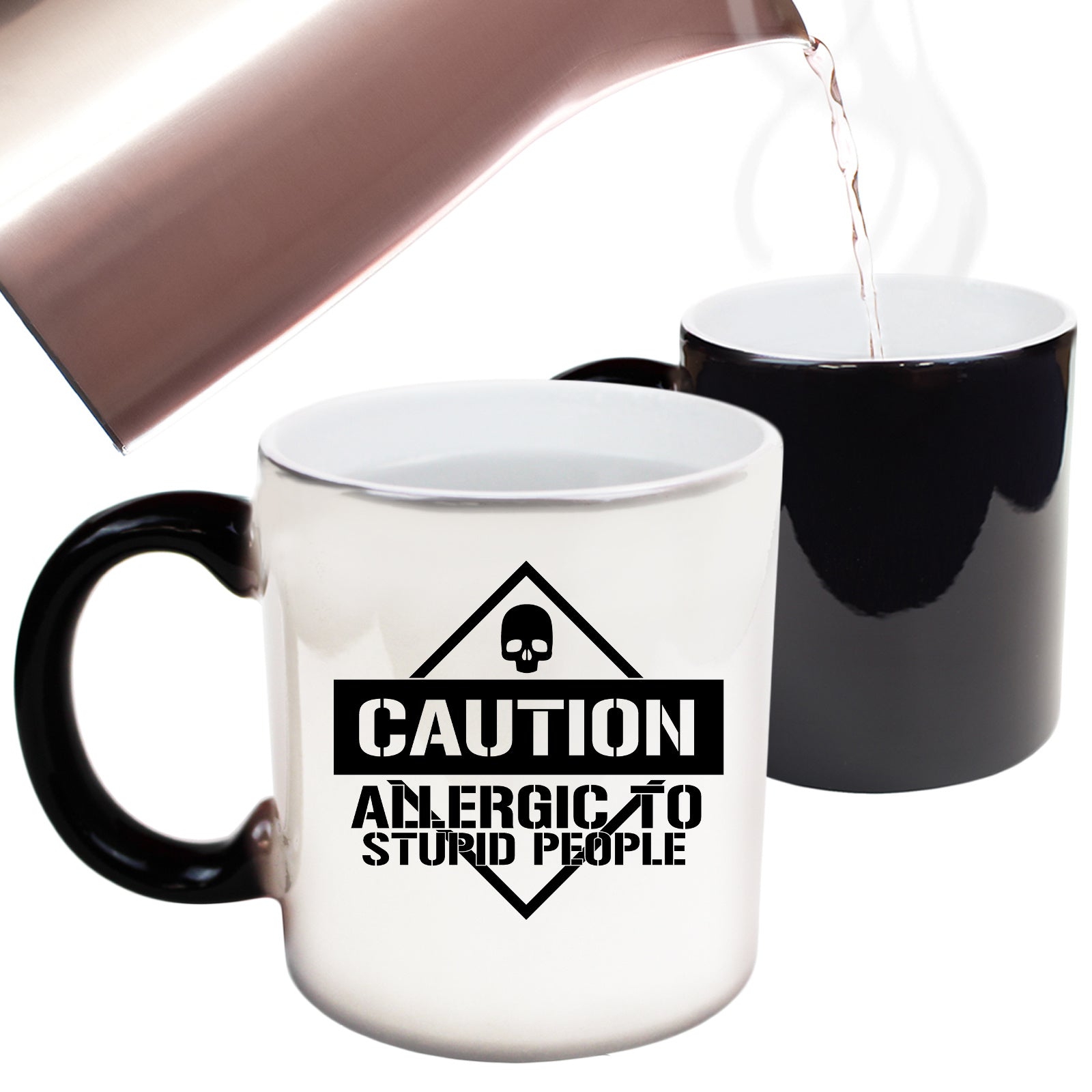 Caution Allergic To Stupid People - Funny Colour Changing Mug