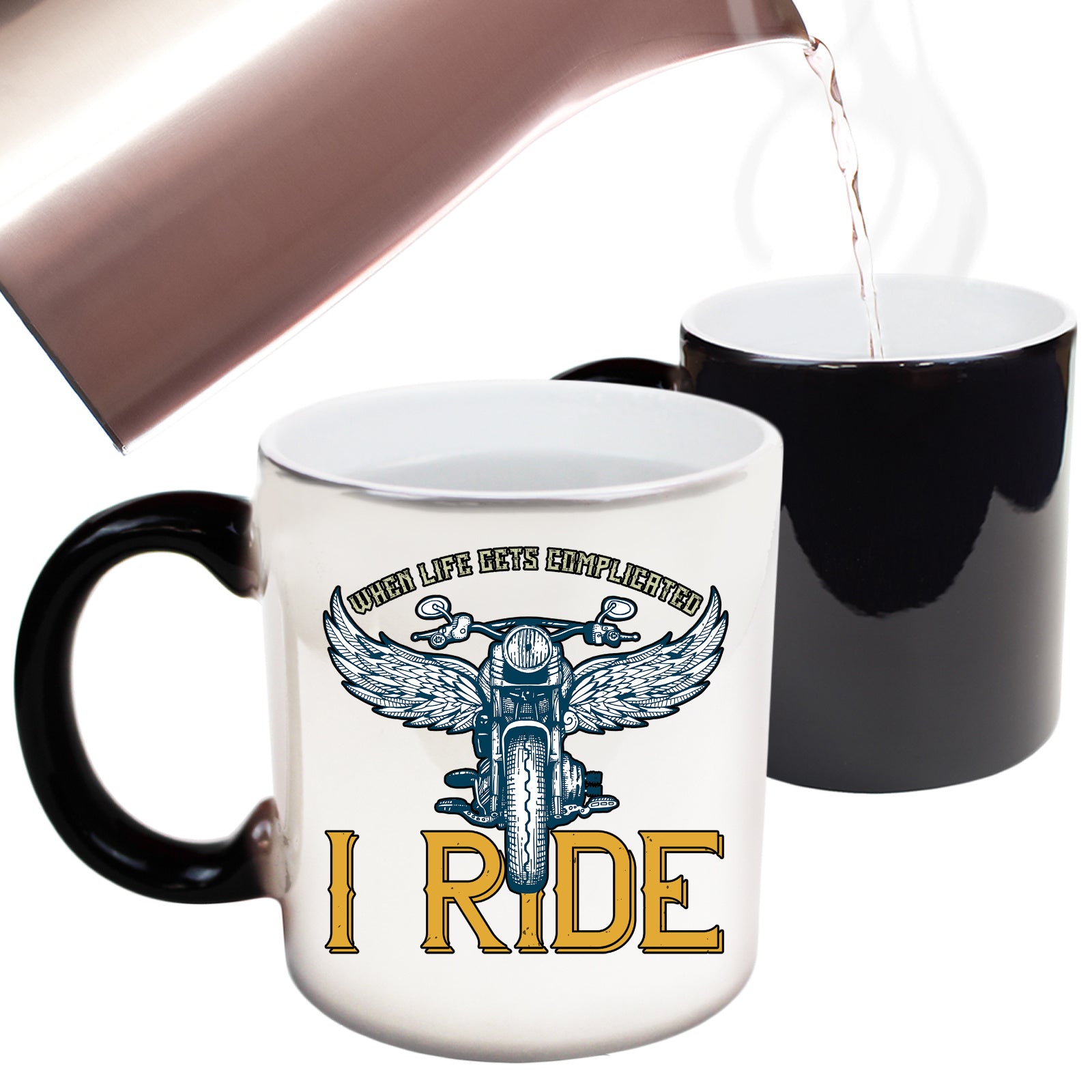 When Life Gets Complicated Motorbikle Motorcycle - Funny Colour Changing Mug