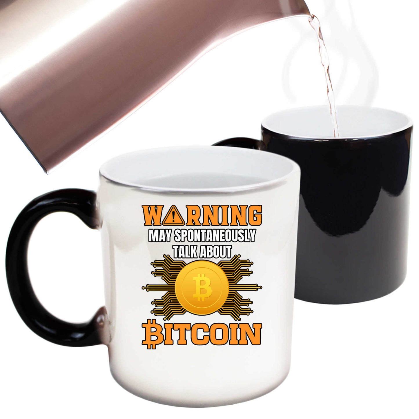 Warning V2 May Spontaneously Talk About Bitcoin - Funny Colour Changing Mug