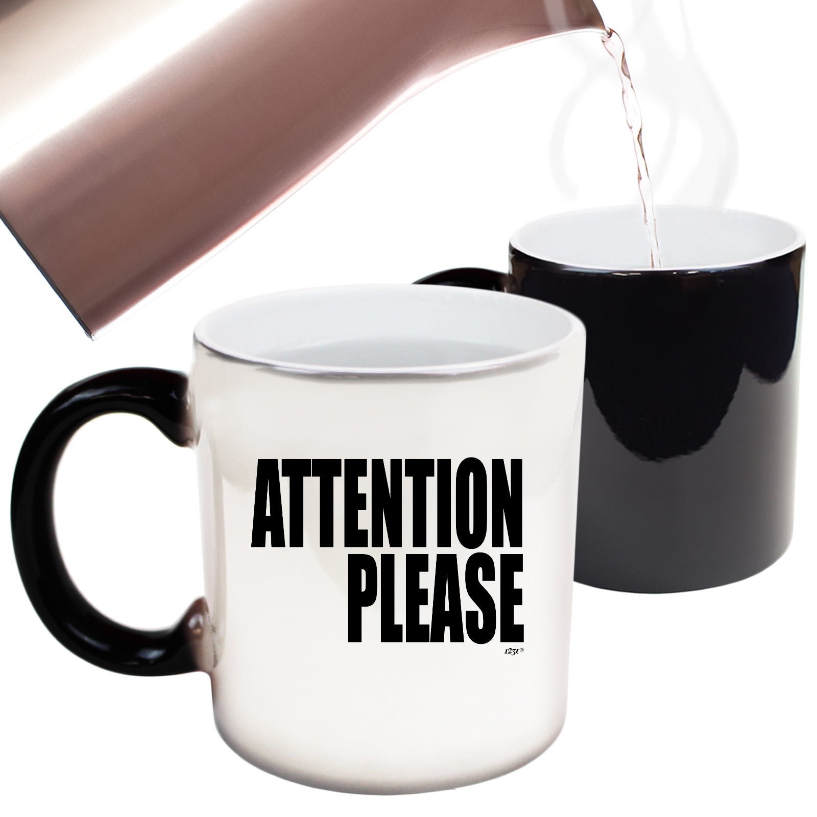 Attention Please White - Funny Colour Changing Mug