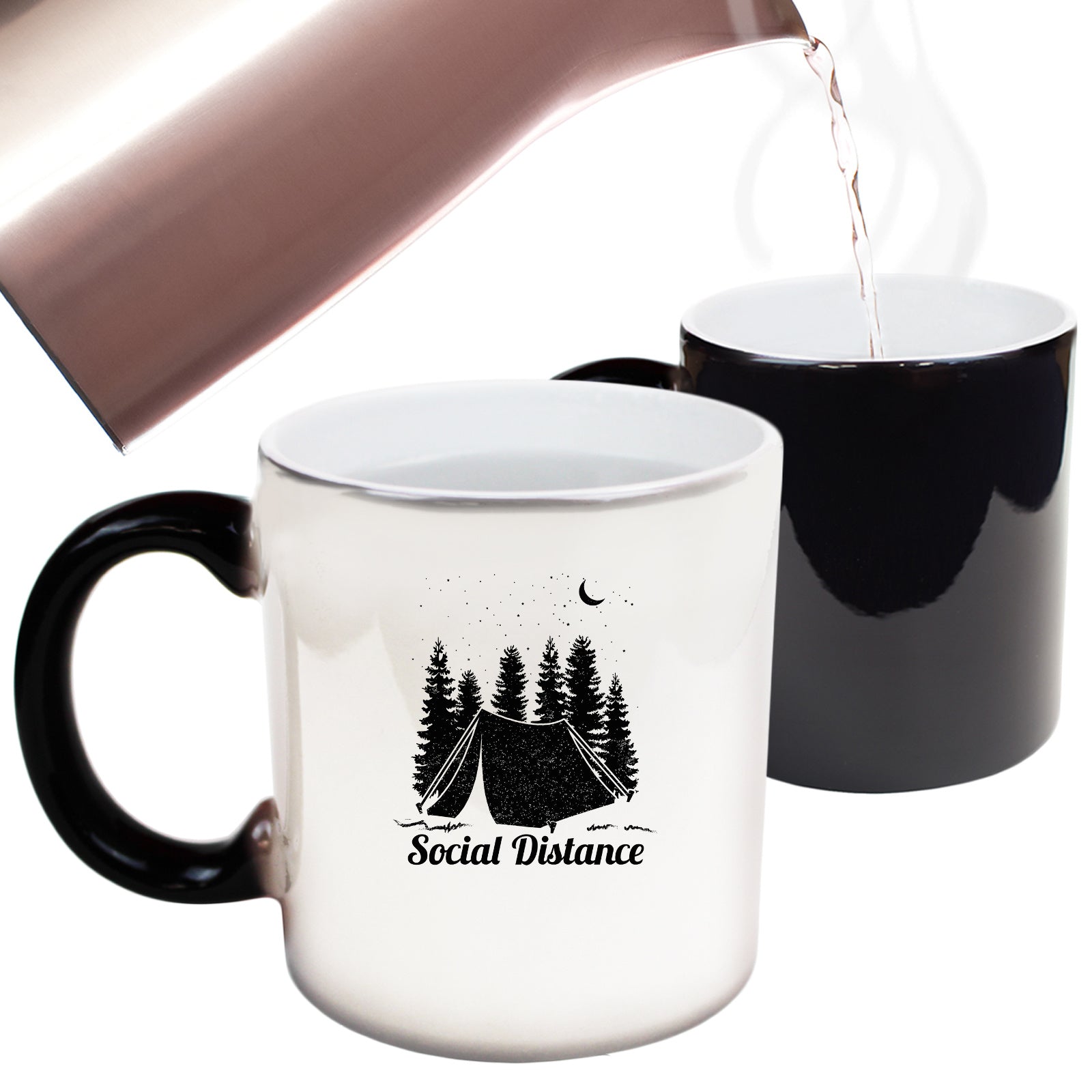 Social Distancing Tent Camping - Funny Colour Changing Mug