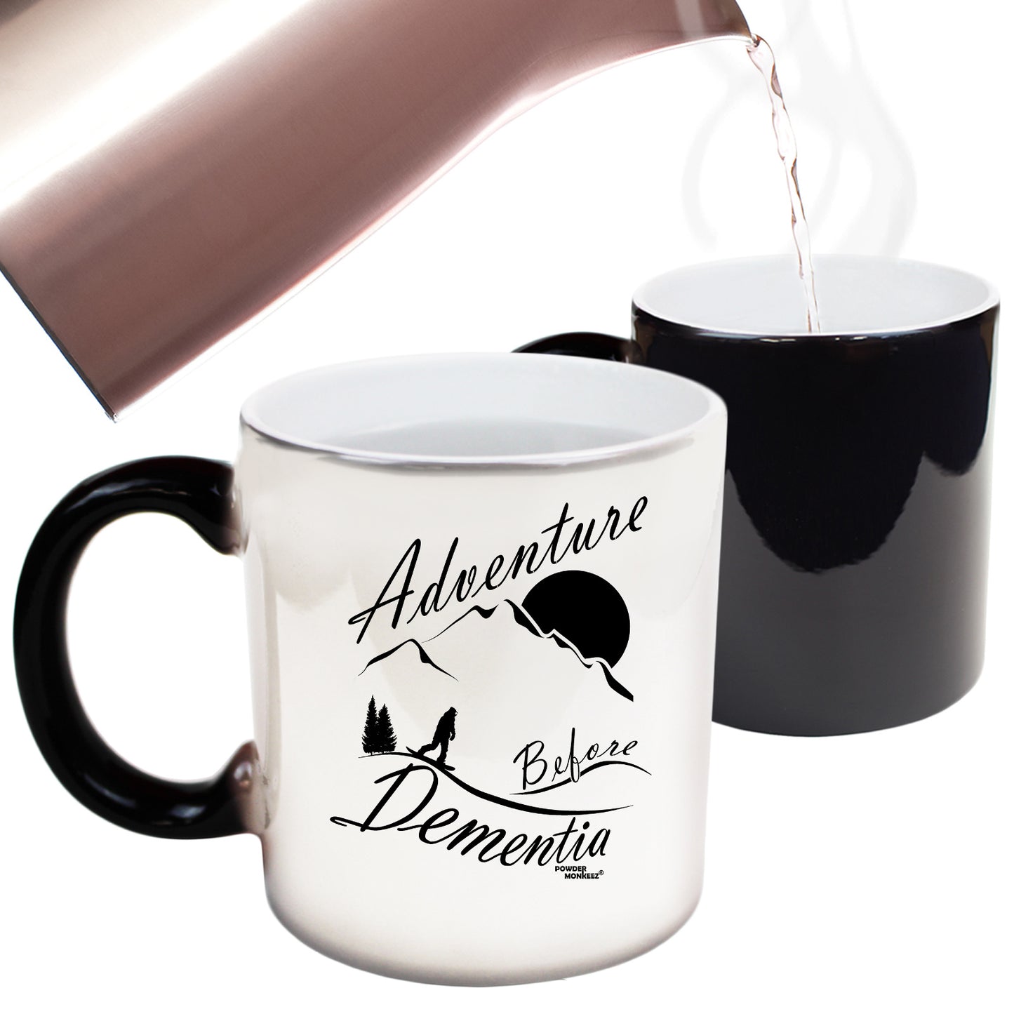 Pm Adventure Before Dementia Snowboard Slope White - Funny Colour Changing Mug