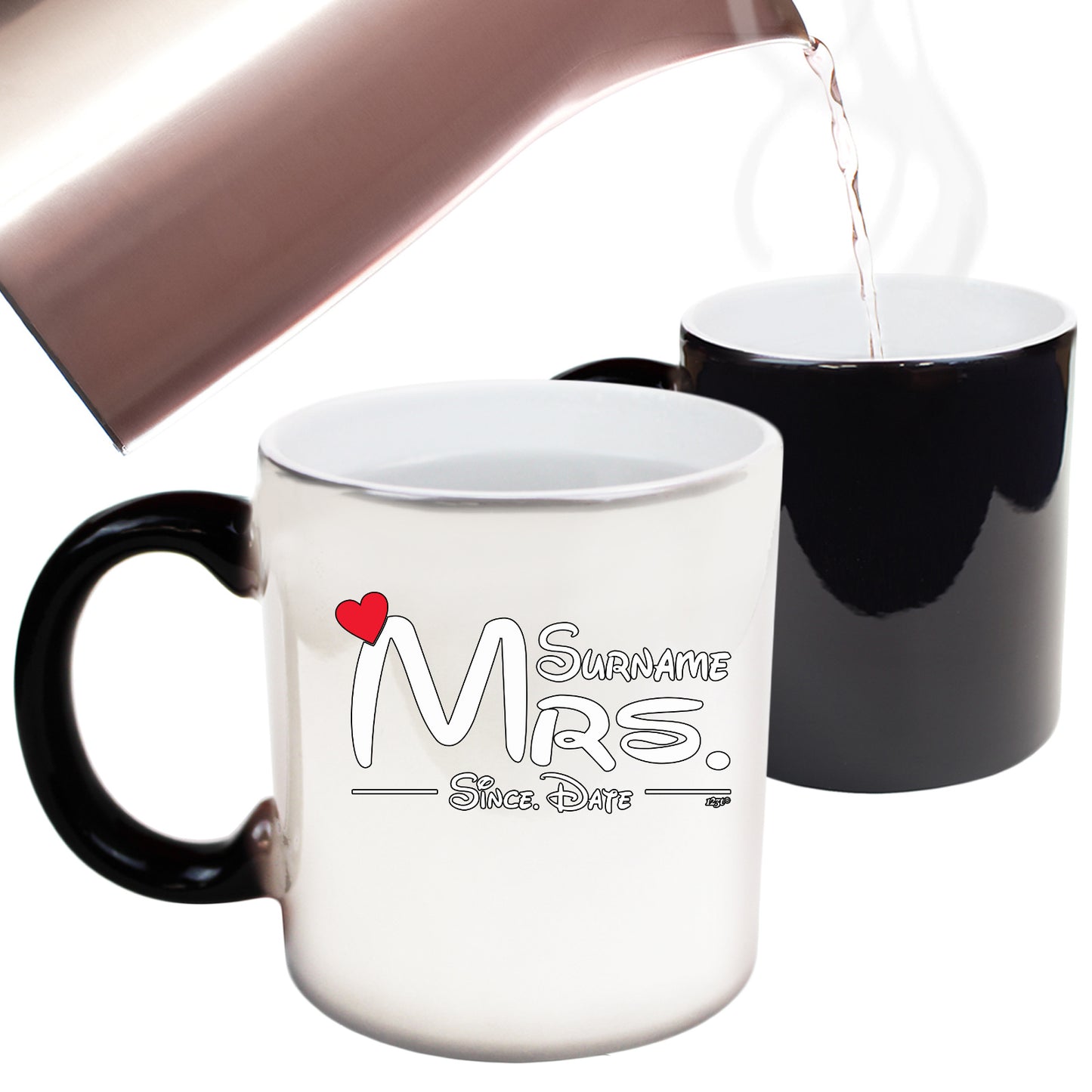 Surname Heart Mrs Since - Funny Colour Changing Mug