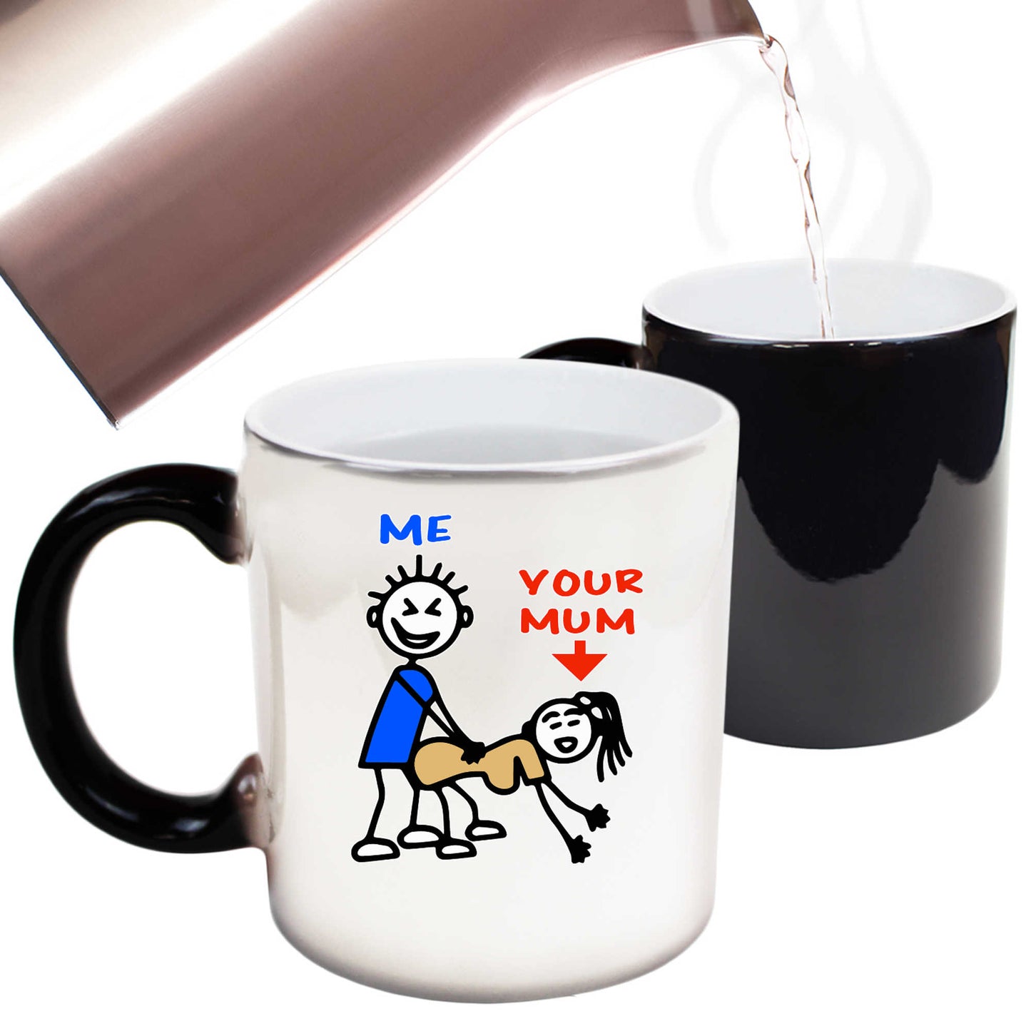 Me Your Mum Rude Joke - Funny Colour Changing Mug