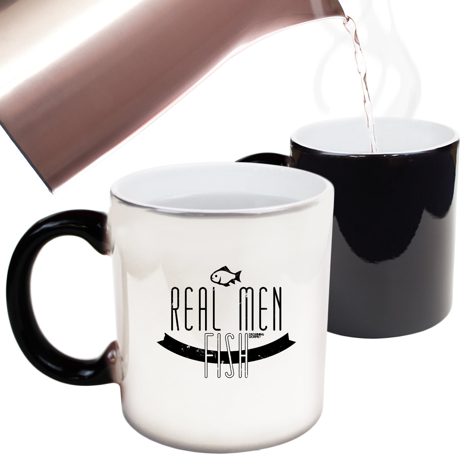 Dw Real Men Fish - Funny Colour Changing Mug