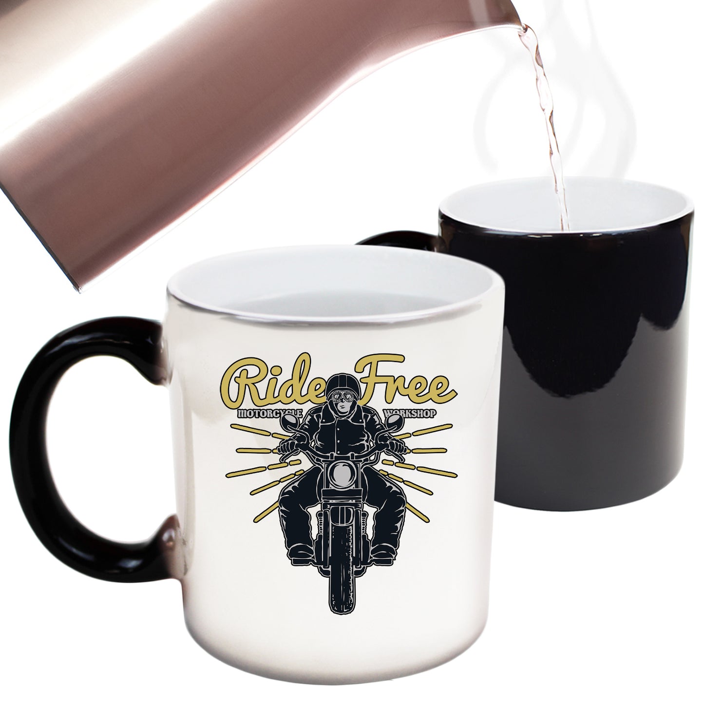 Ride Free Motorcycle Workshop Motorbike - Funny Colour Changing Mug