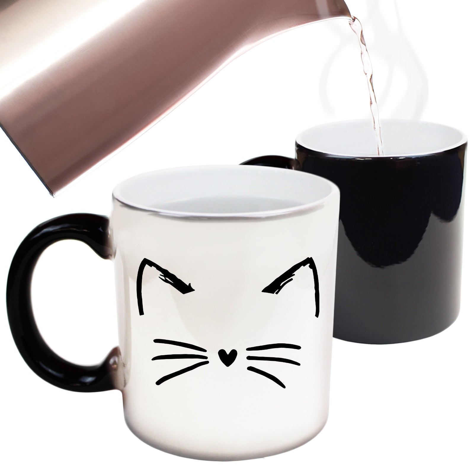 Cat Face Kitten Cats - Funny Colour Changing Mug