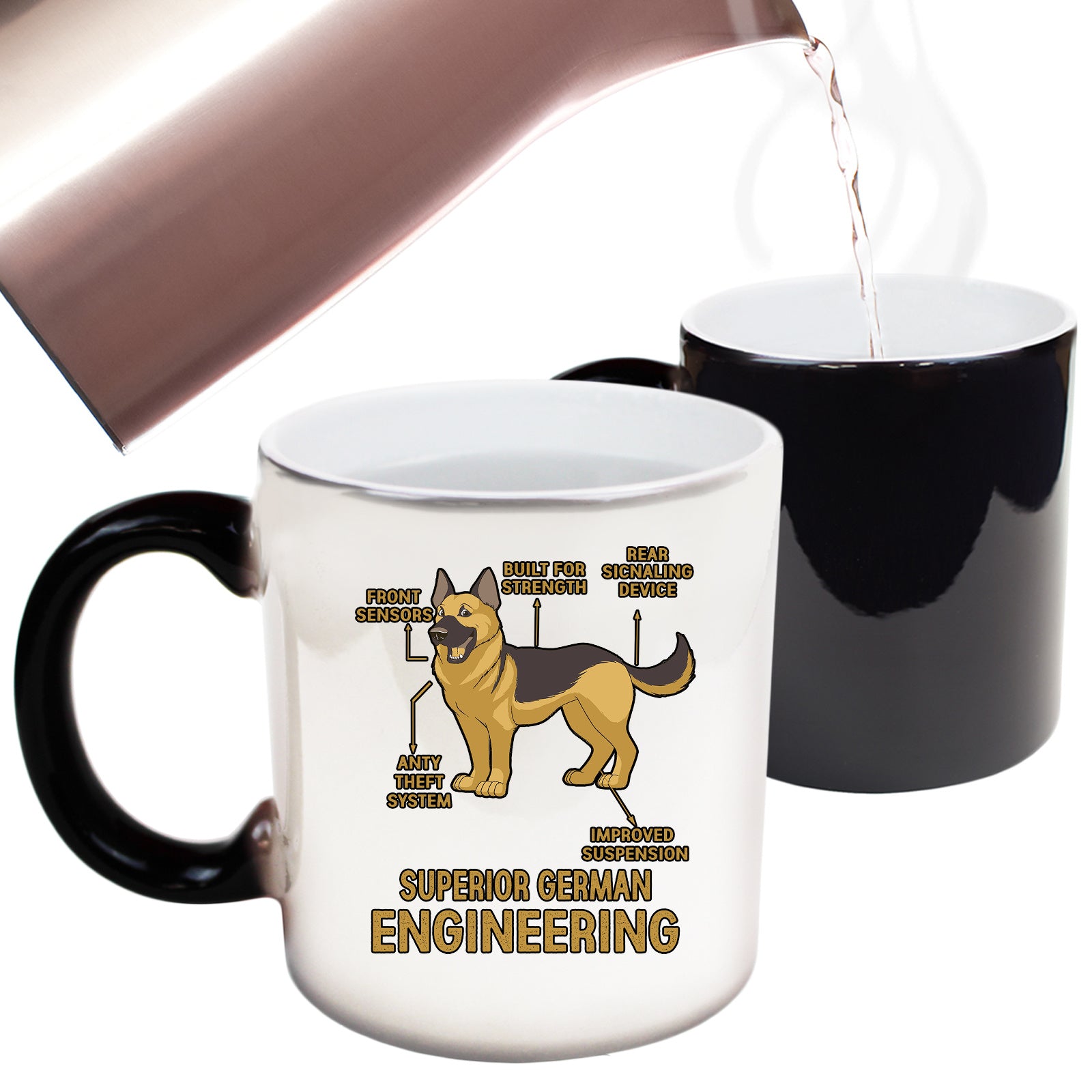 Superior German Engineering German Shepard Dog - Funny Colour Changing Mug