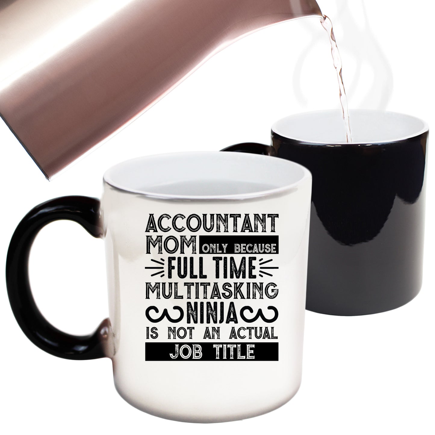 Accountant Mom Full Time Ninja Not Actual Job Title - Funny Colour Changing Mug