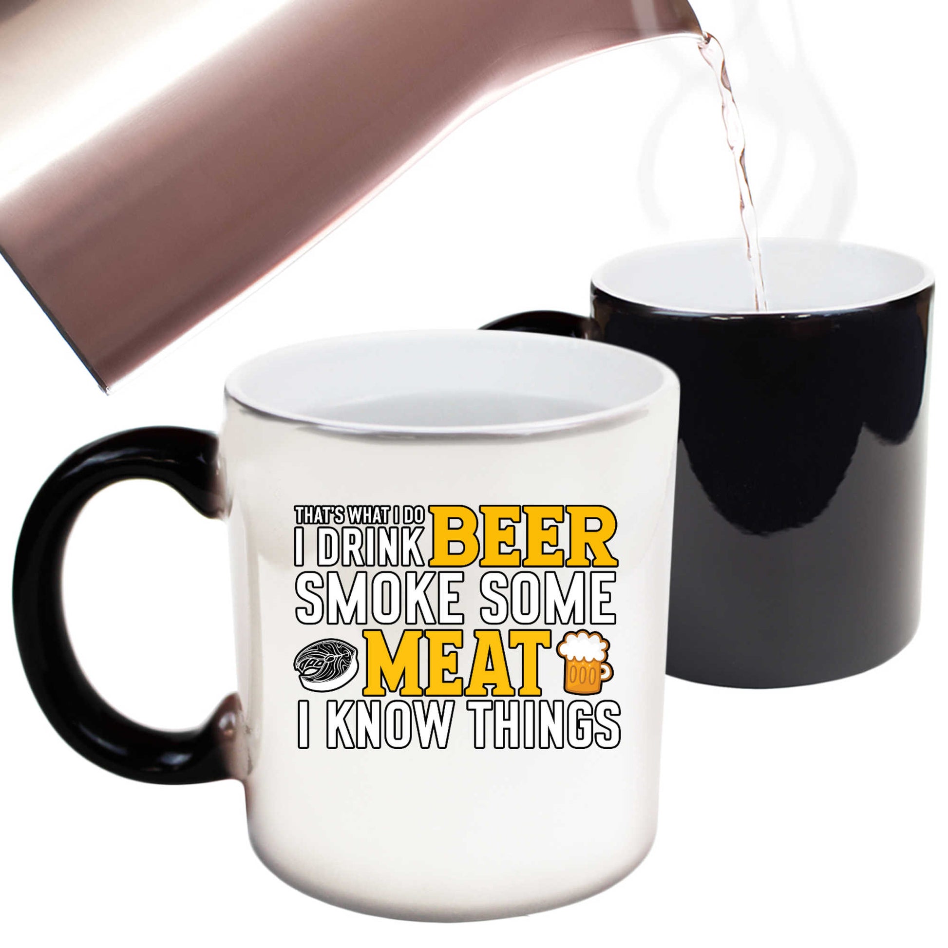 Drink Beer Smoke Meet Know Things Bbq - Funny Colour Changing Mug