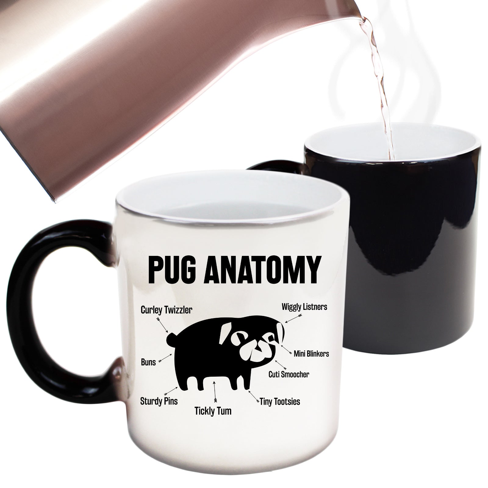 Pug Anatomy Dog Pugs Dogs - Funny Colour Changing Mug