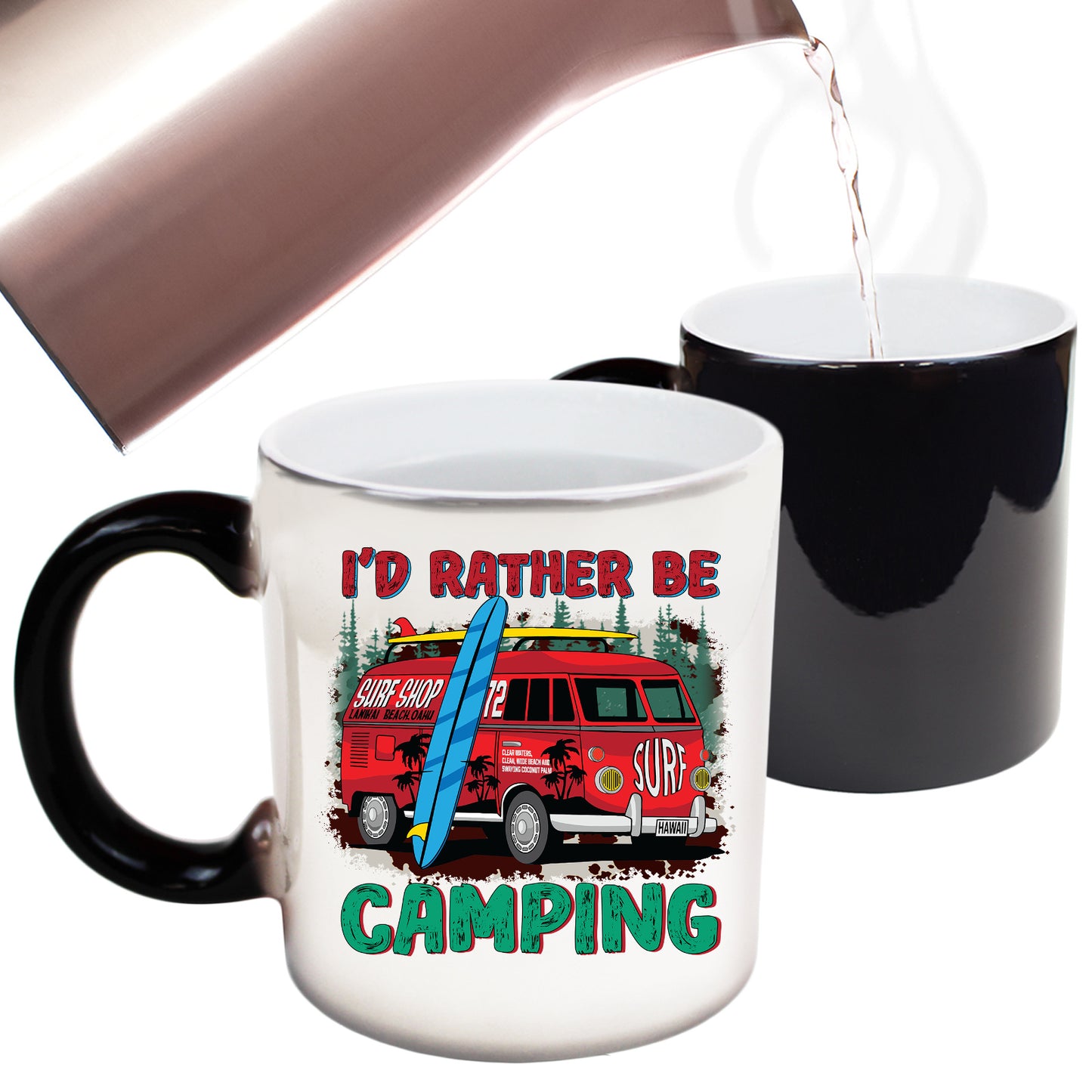 Id Rather Be Camping Surf - Funny Colour Changing Mug