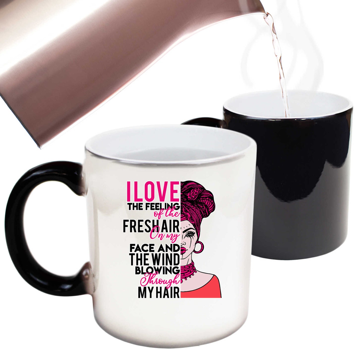 I Love The Feeling Of The Freshair Afro - Funny Colour Changing Mug