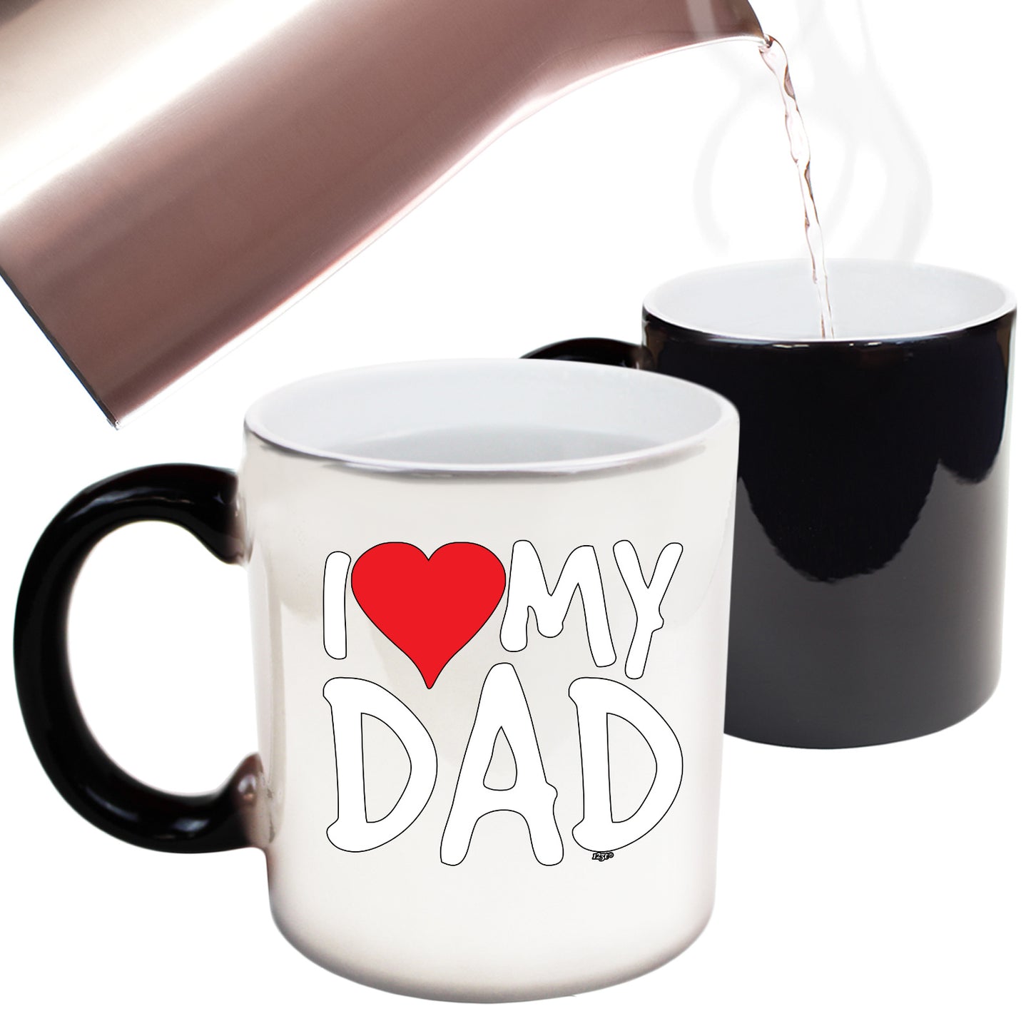 Love Dad Red Heart - Funny Colour Changing Mug