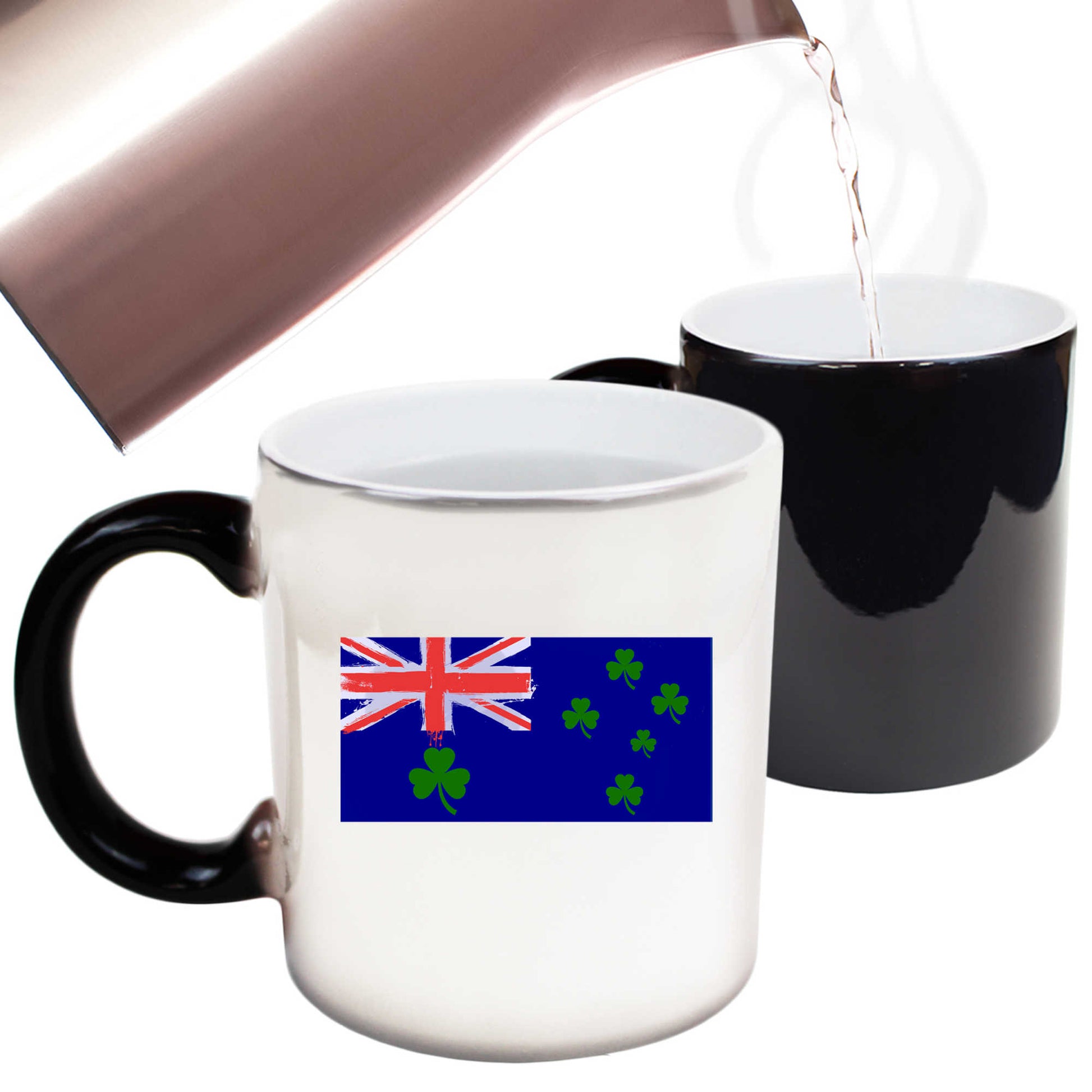 Australia Flag Irish St Patricks Day Ireland Four Leaf Clover - Funny Colour Changing Mug