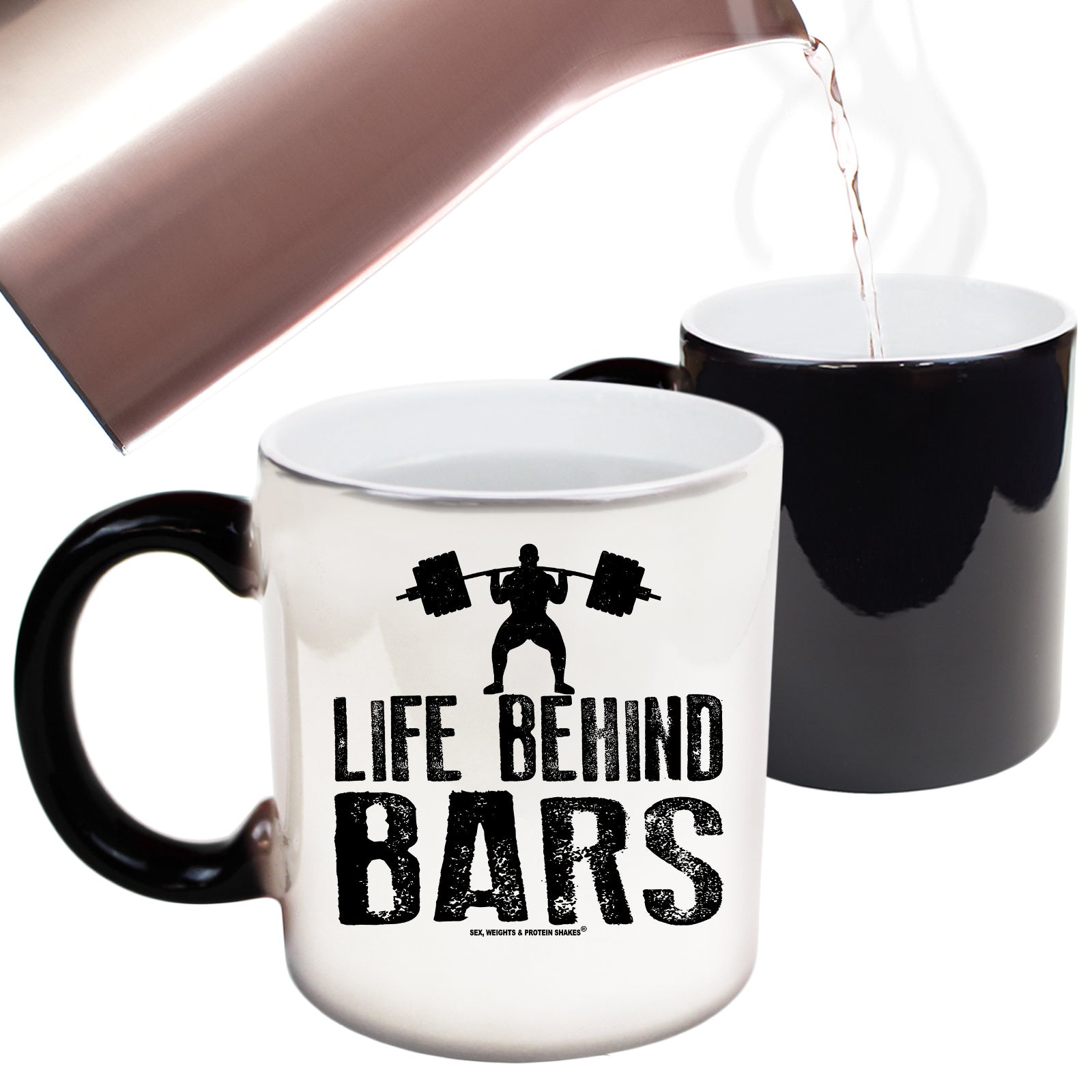 Gym Life Behind Bars Lift Guy - Funny Colour Changing Mug