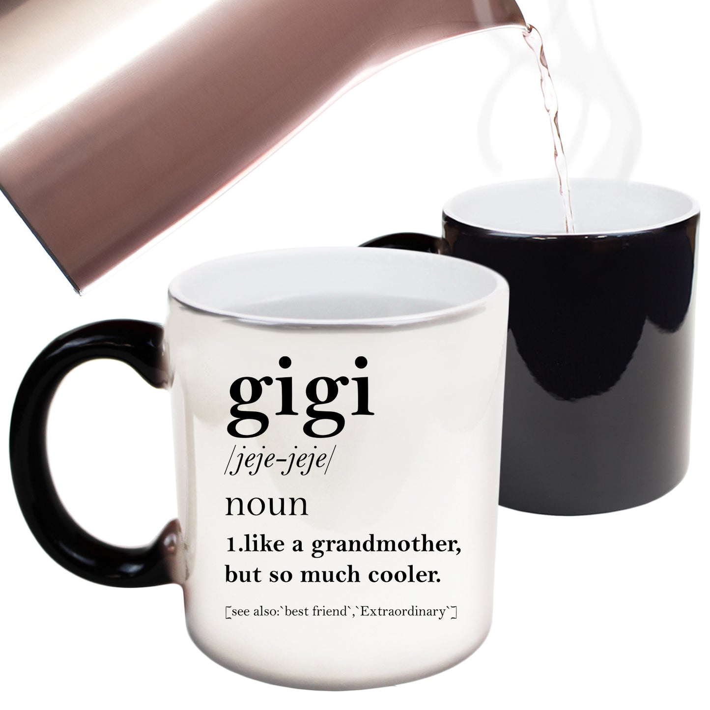 Gigi Noun Definition Grandmother Nana - Funny Colour Changing Mug