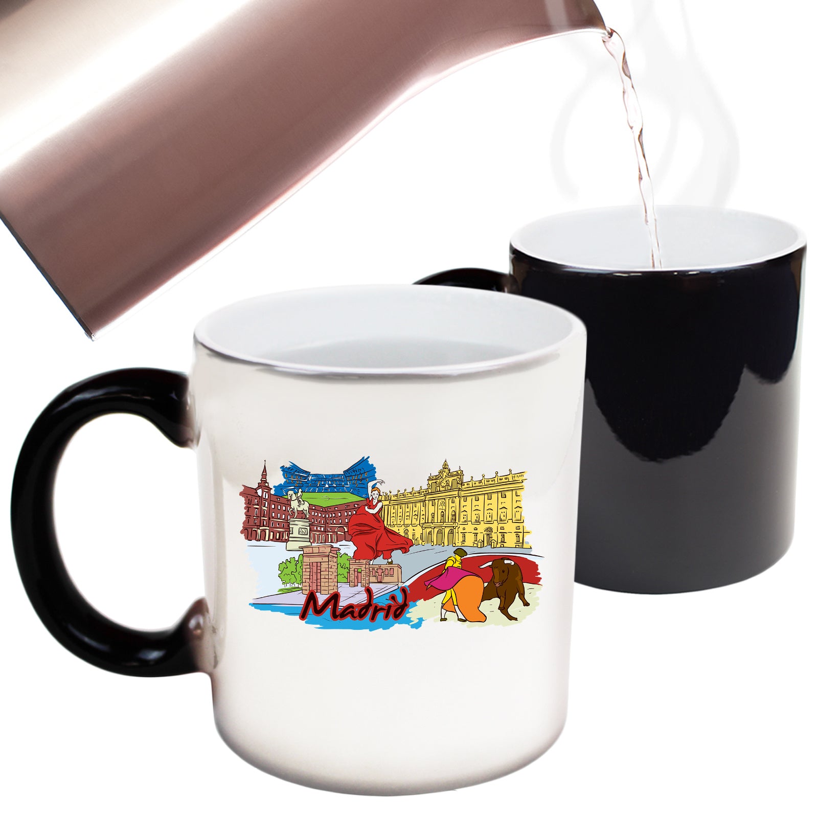 Madrid Spain Country Flag Destination - Funny Colour Changing Mug