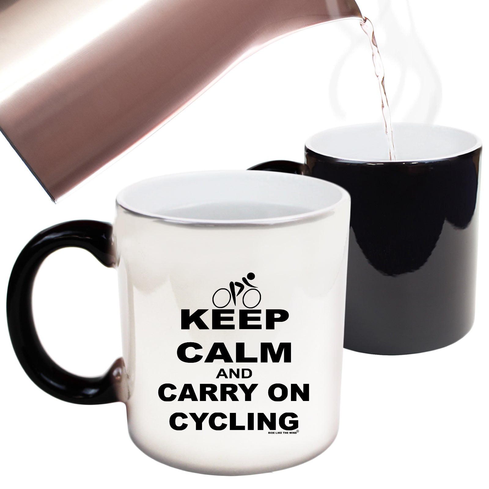 Rltw Keep Calm And Carry On Cycling - Funny Colour Changing Mug