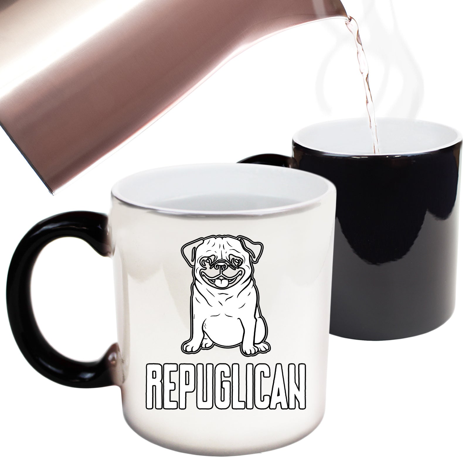 Repuglican Pug Dogs Dog Pet Animal - Funny Colour Changing Mug