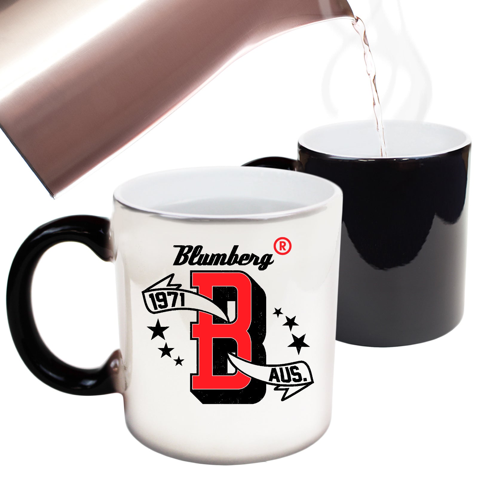 Blumberg B Red White Back Australia - Funny Colour Changing Mug