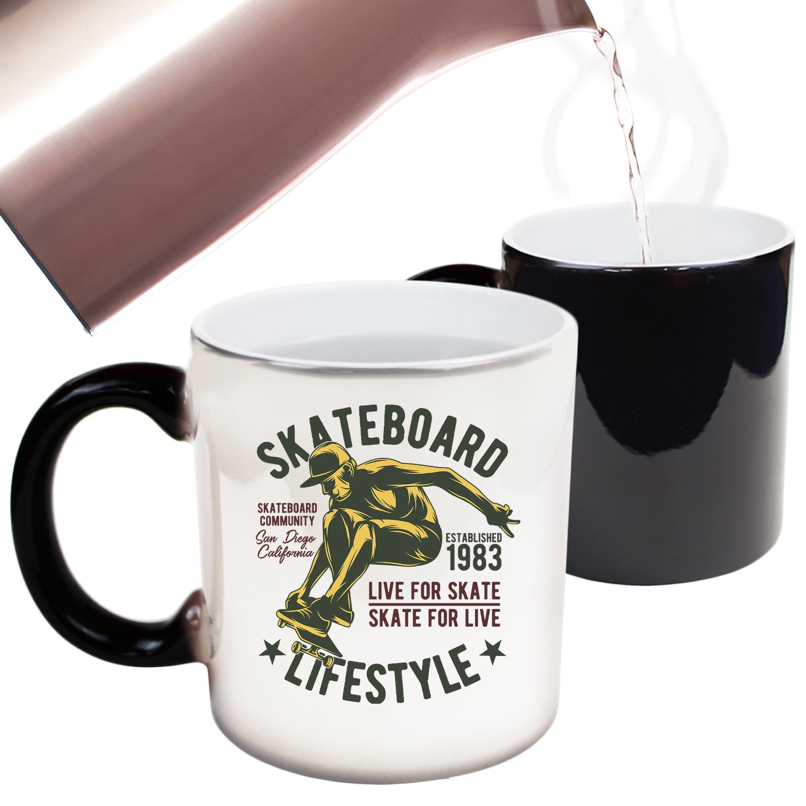 Skateboard Lifestyle California Skate Board - Funny Colour Changing Mug