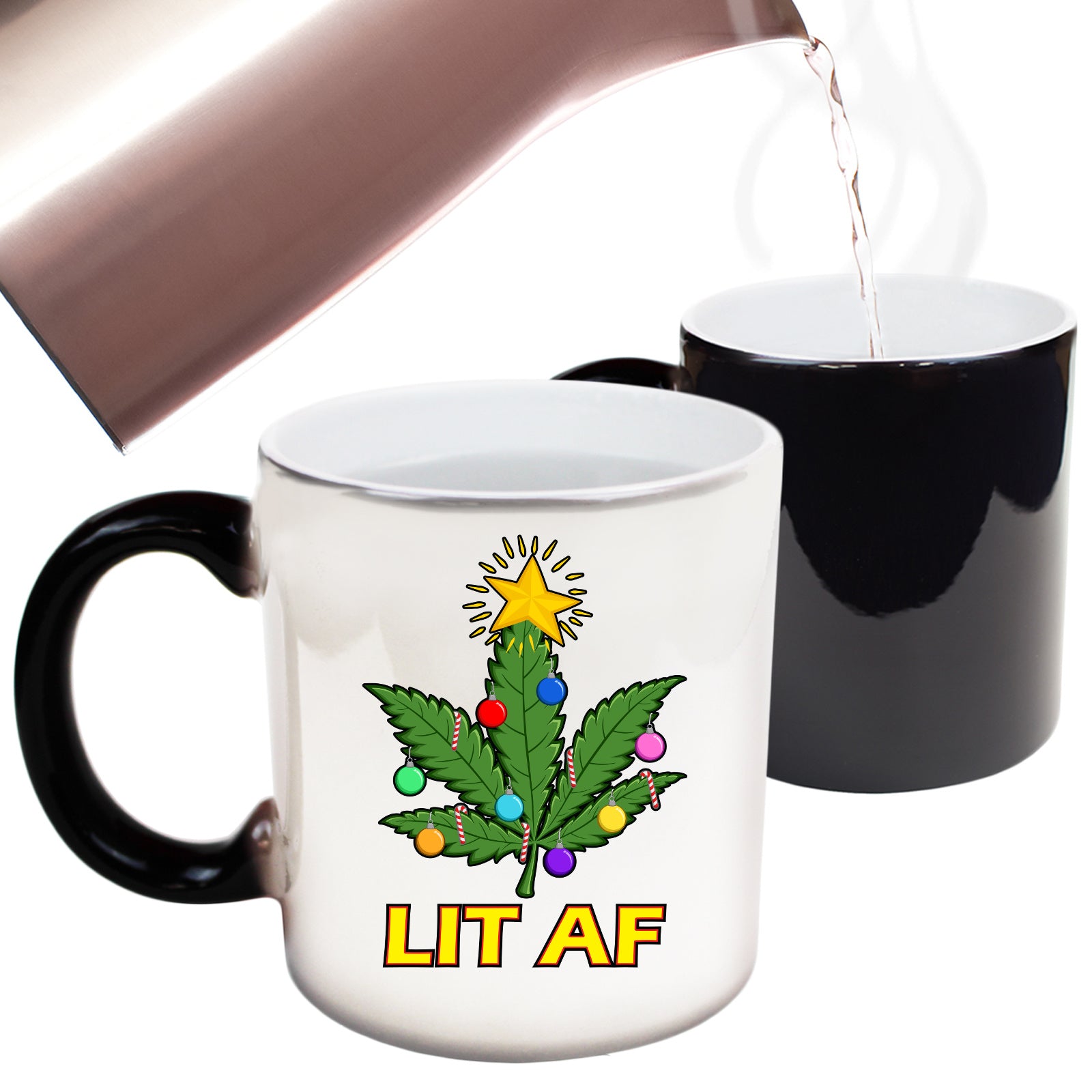 Chrismas Lit Af - Funny Colour Changing Mug