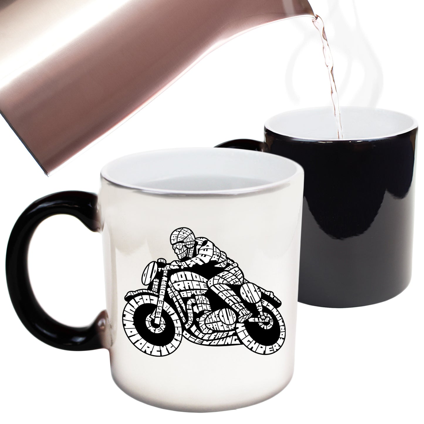 Caferacer Calligram Cafe Racer Motorbike Motorcycle - Funny Colour Changing Mug