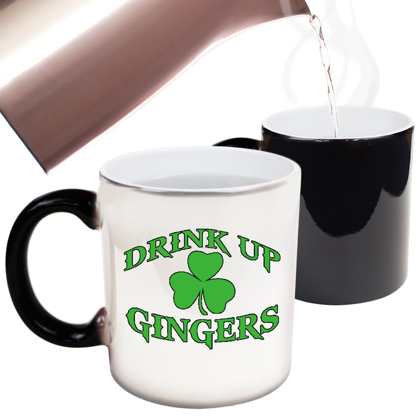 Drink Up Gingers Shamrock Lucky Clover Irish St Patricks Day - Funny Colour Changing Mug