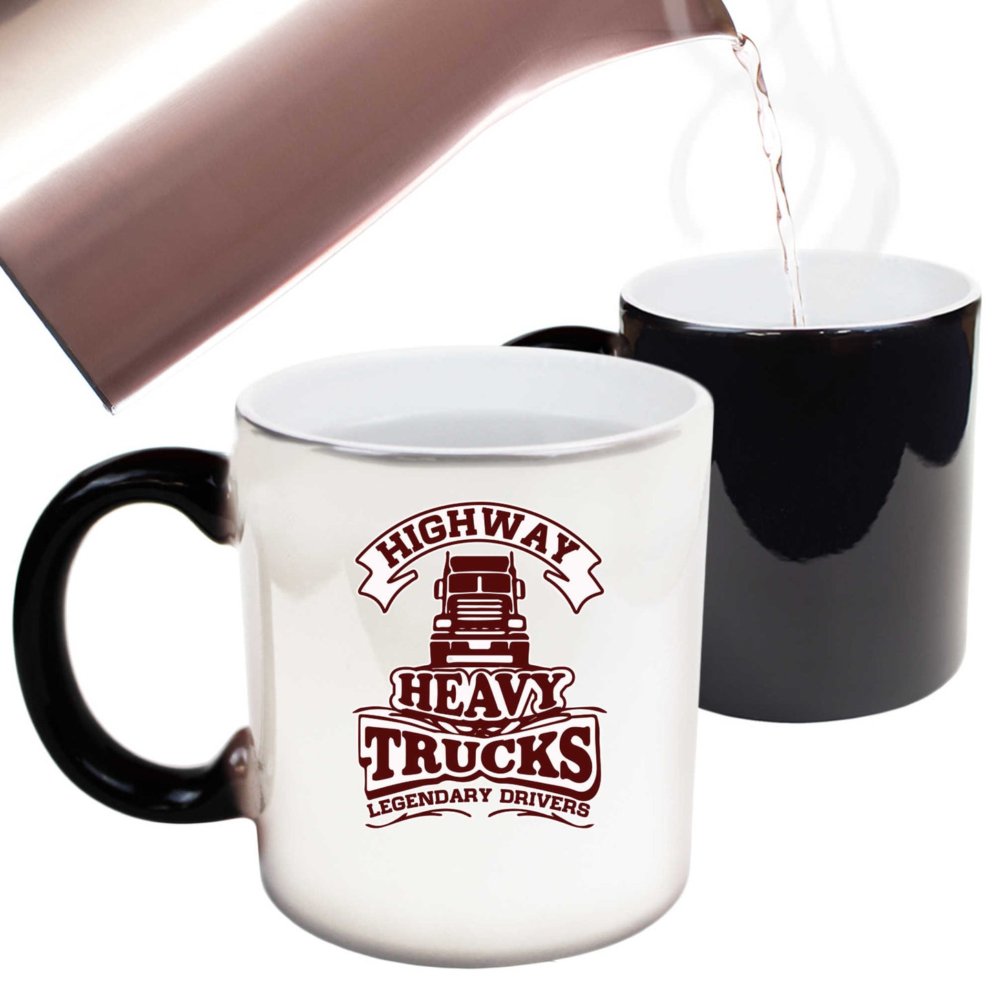 Highway Heavy Trucks Trucker - Funny Colour Changing Mug