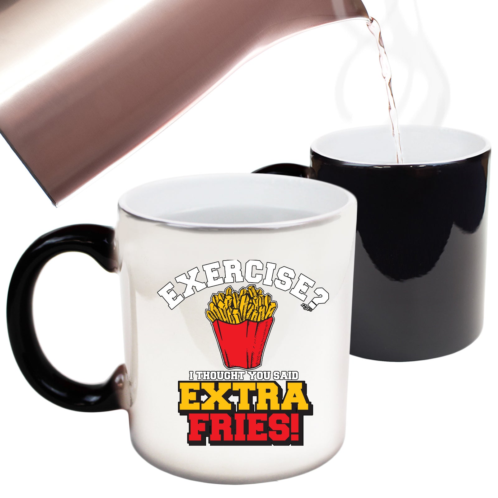 Extra Fries Exercise - Funny Colour Changing Mug