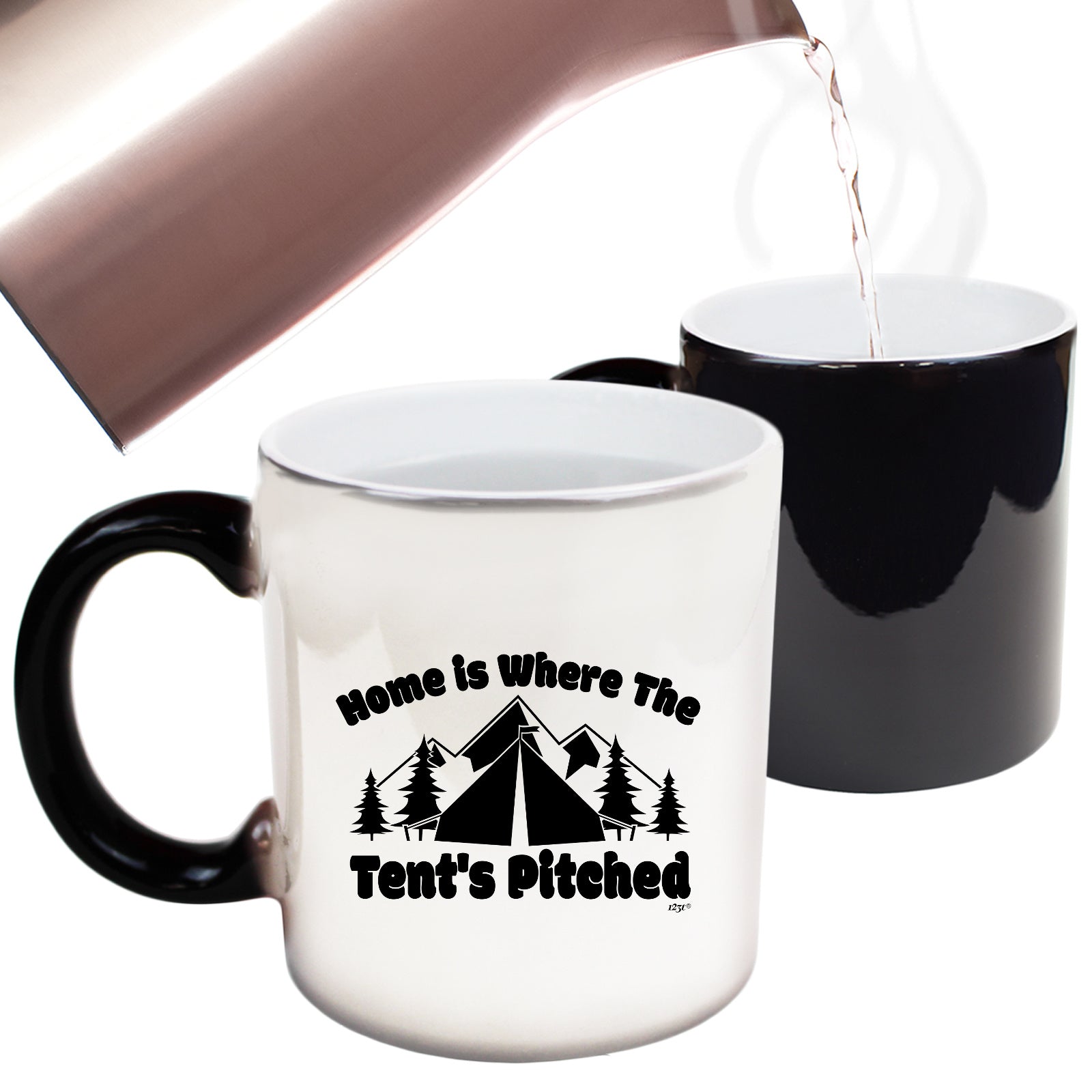 Camping Home Is Where The Tents Pitched - Funny Colour Changing Mug