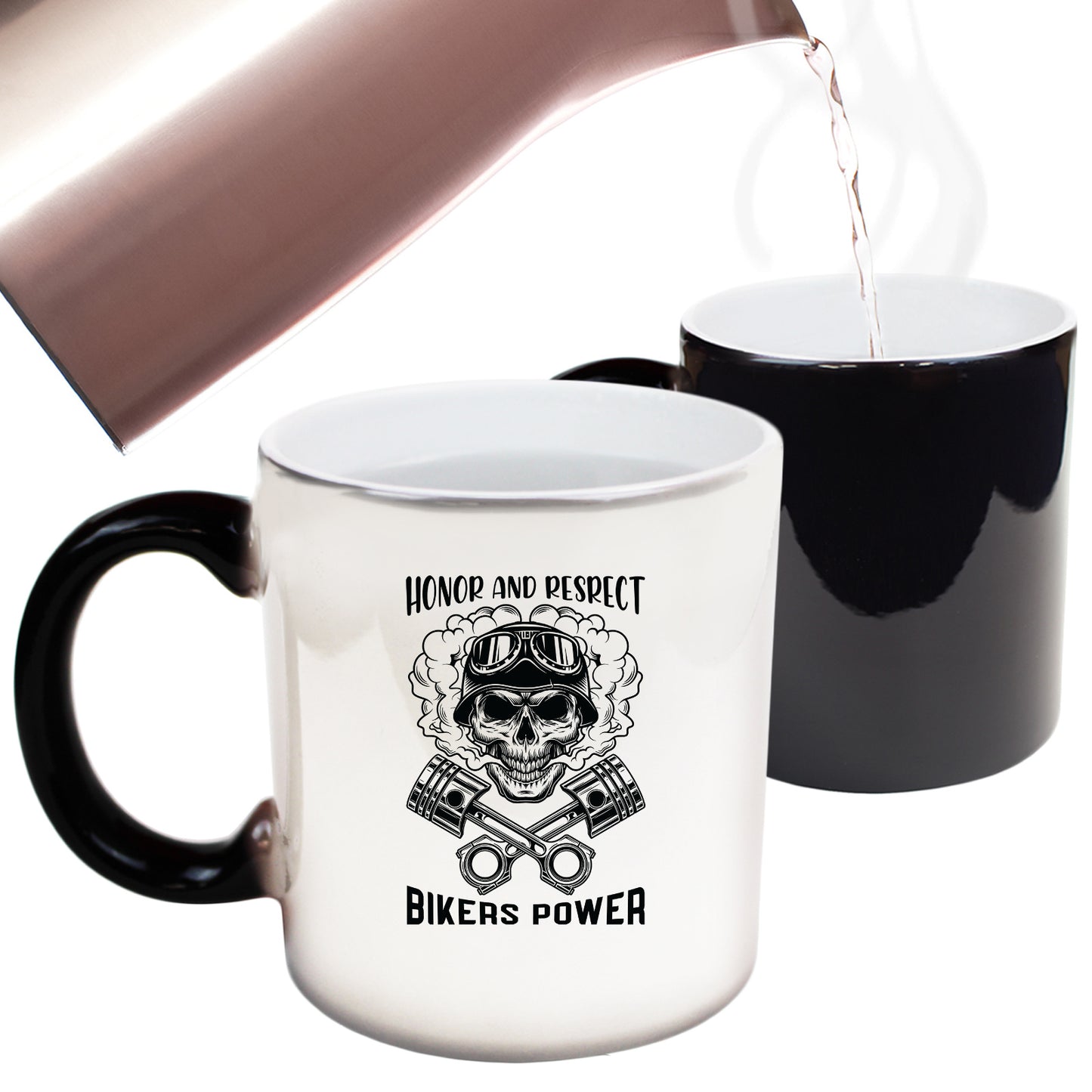 Honor And Respect Bikers Power Motorcycle Motorbike - Funny Colour Changing Mug