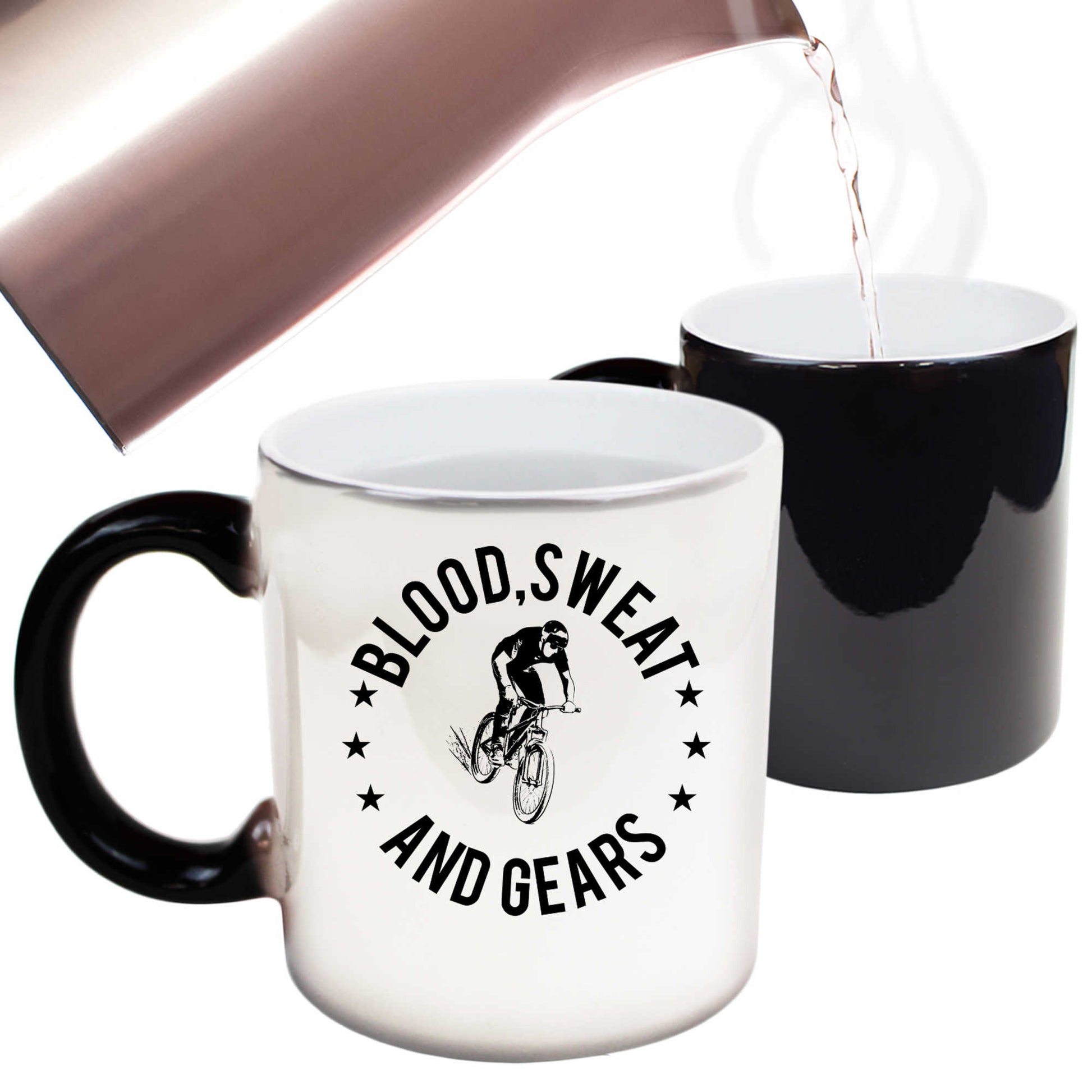 Blood Sweat And Gears Mountain Bike Cycling - Funny Colour Changing Mug